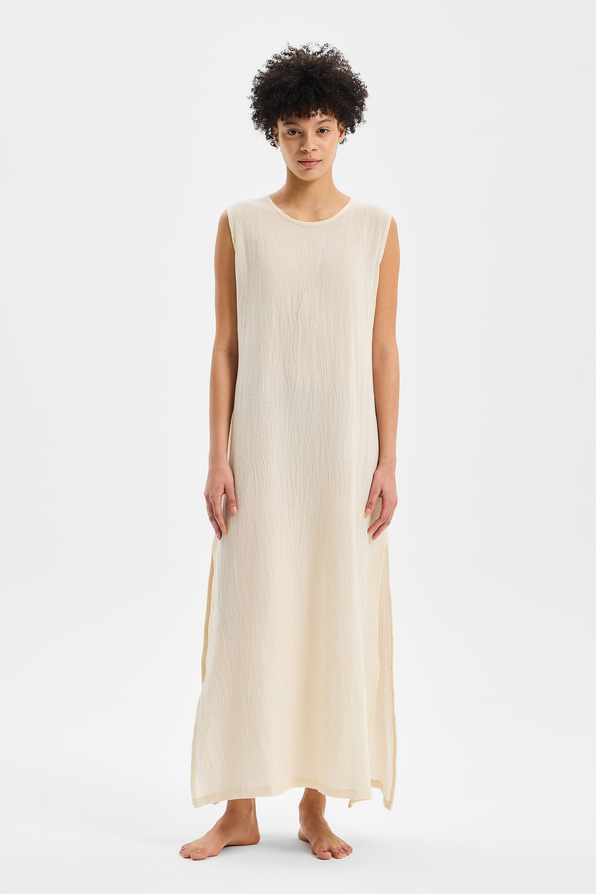 Core Long Slip Layer, a natural Şile Cloth garment that needs gentle care
