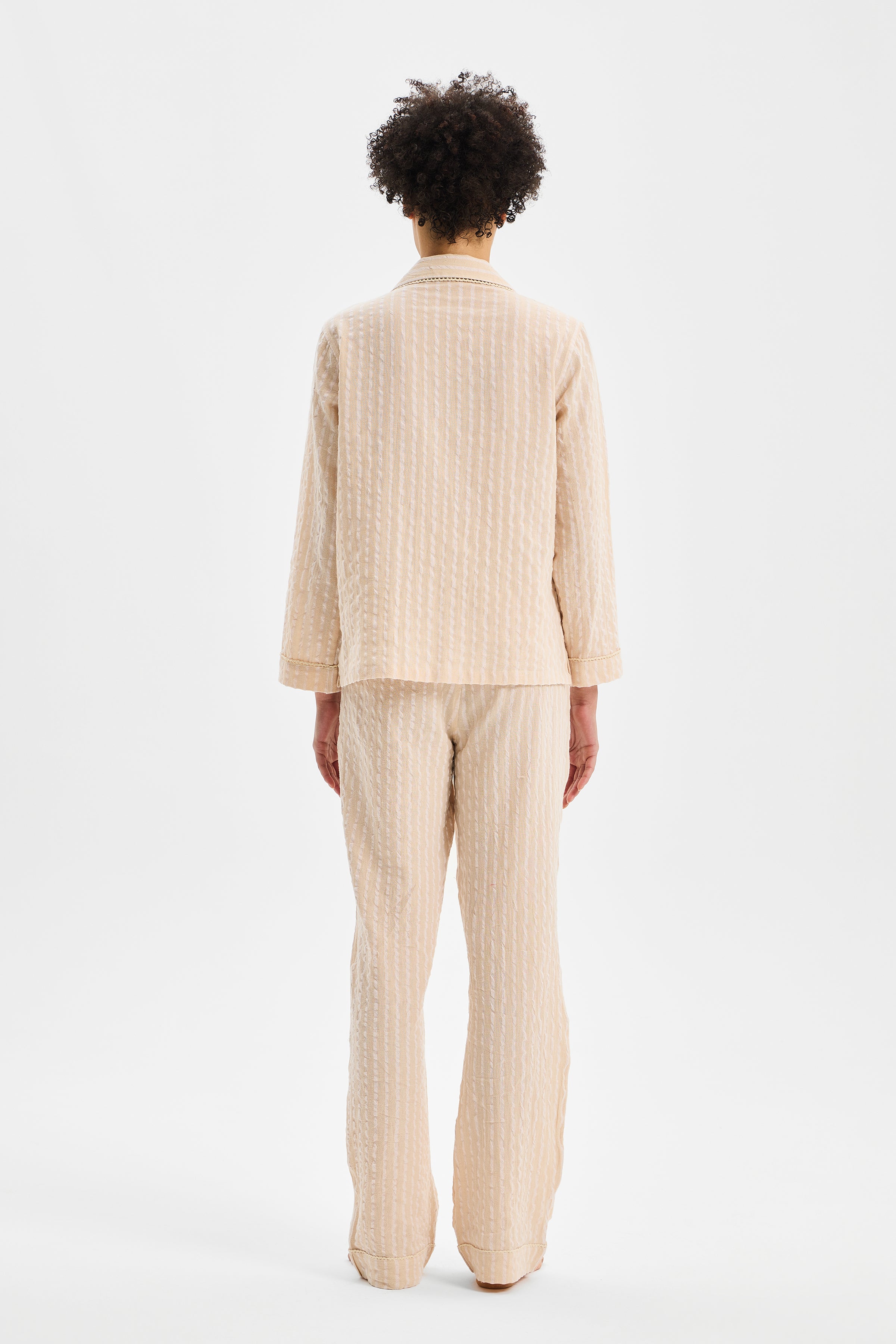 Calma Women’s Relaxed Set Beige Striped