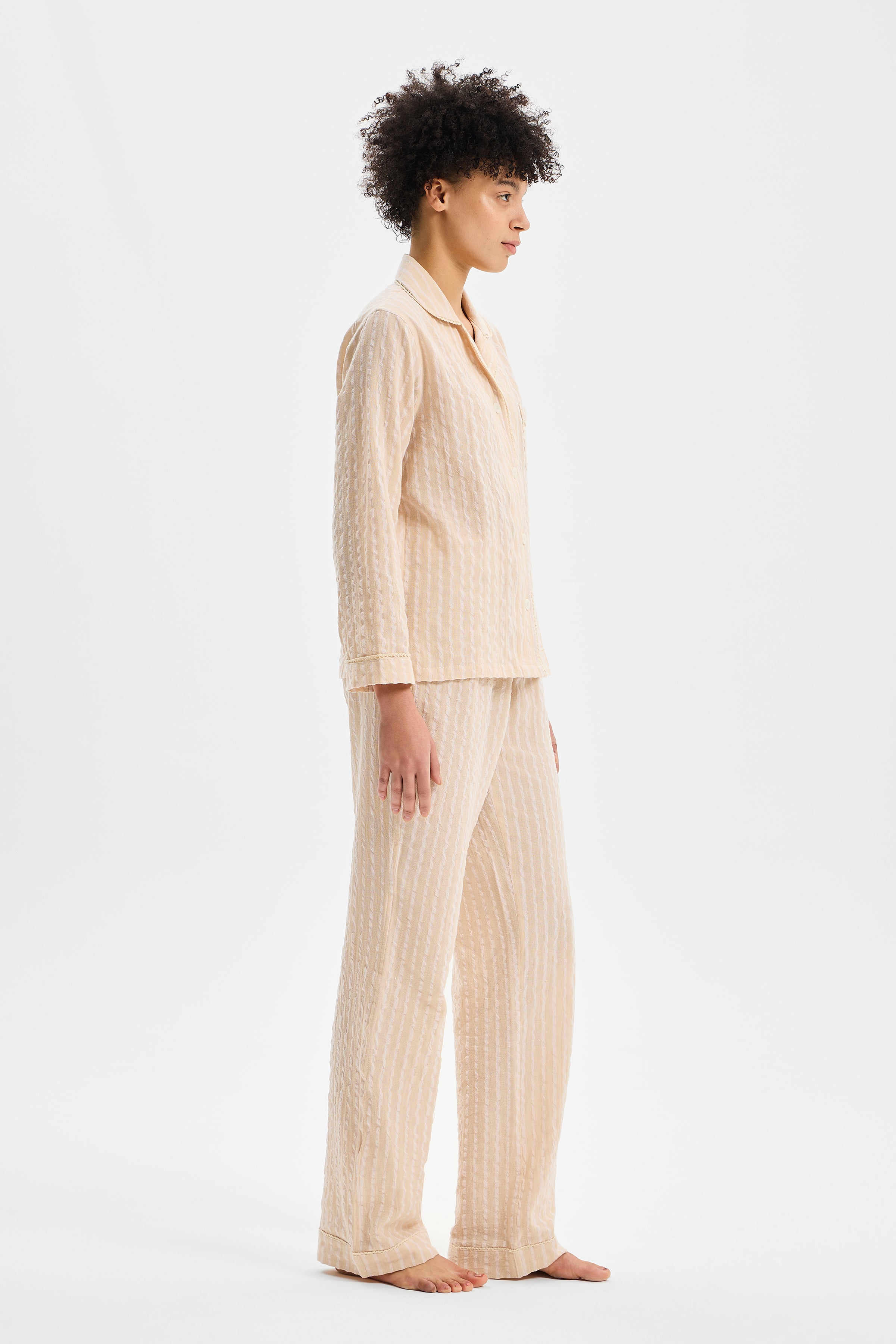 Calma Women’s Relaxed Set Beige Striped