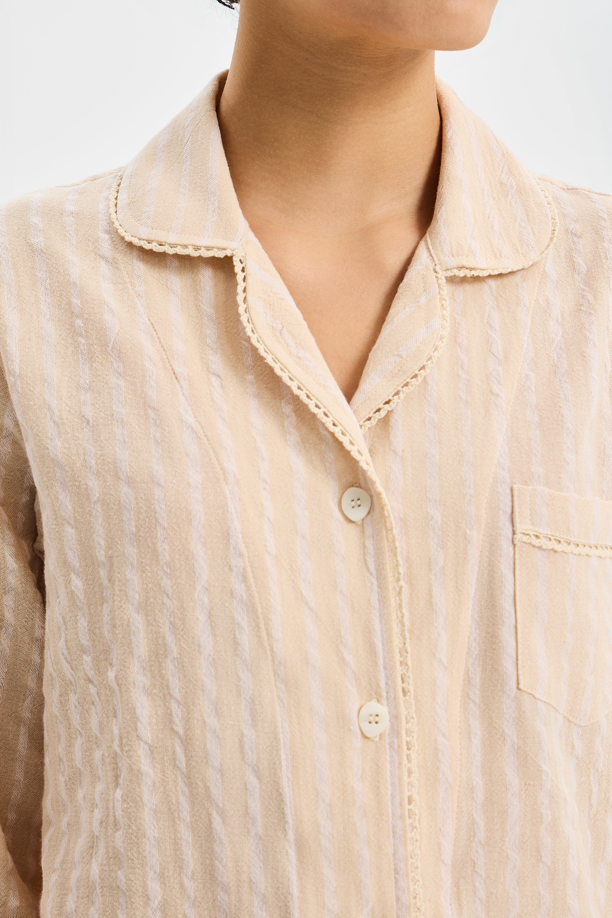 Calma Women’s Relaxed Set Beige Striped