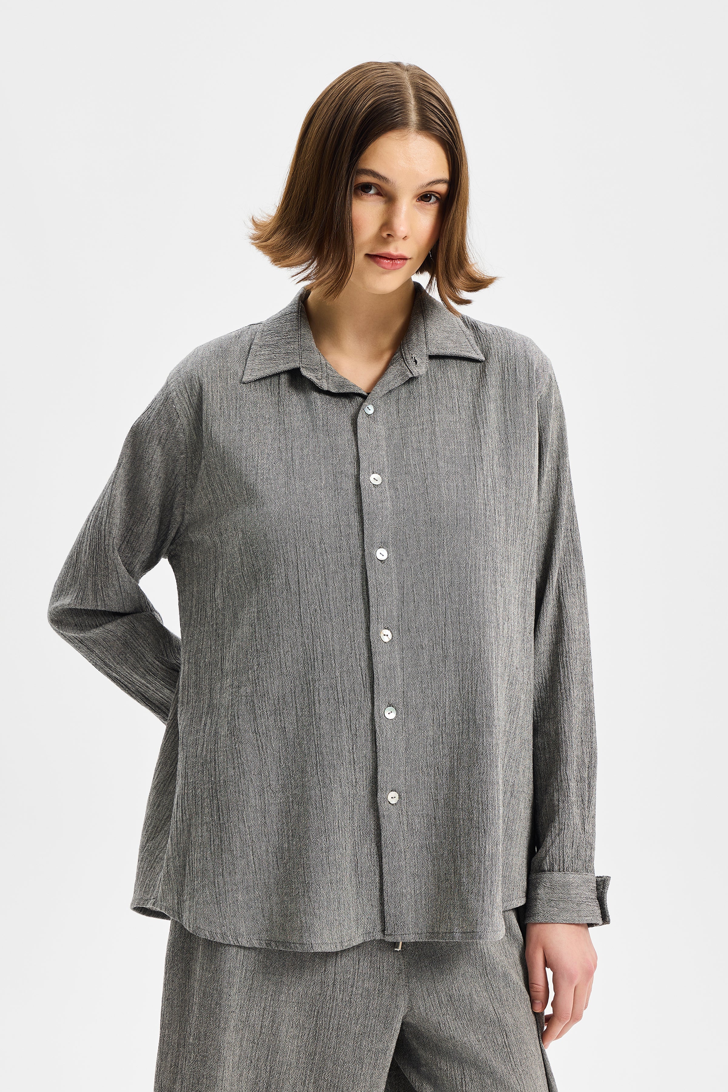 Amplia  Oversize Women’s Shirt Anthracite Black