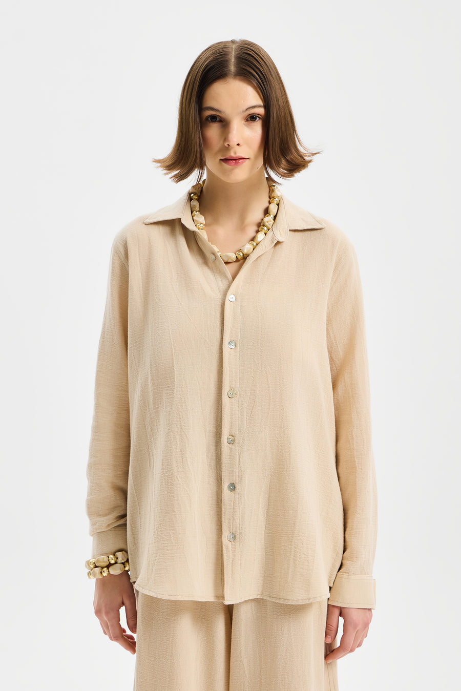 Amplia Oversize Women’s Shirt Stone