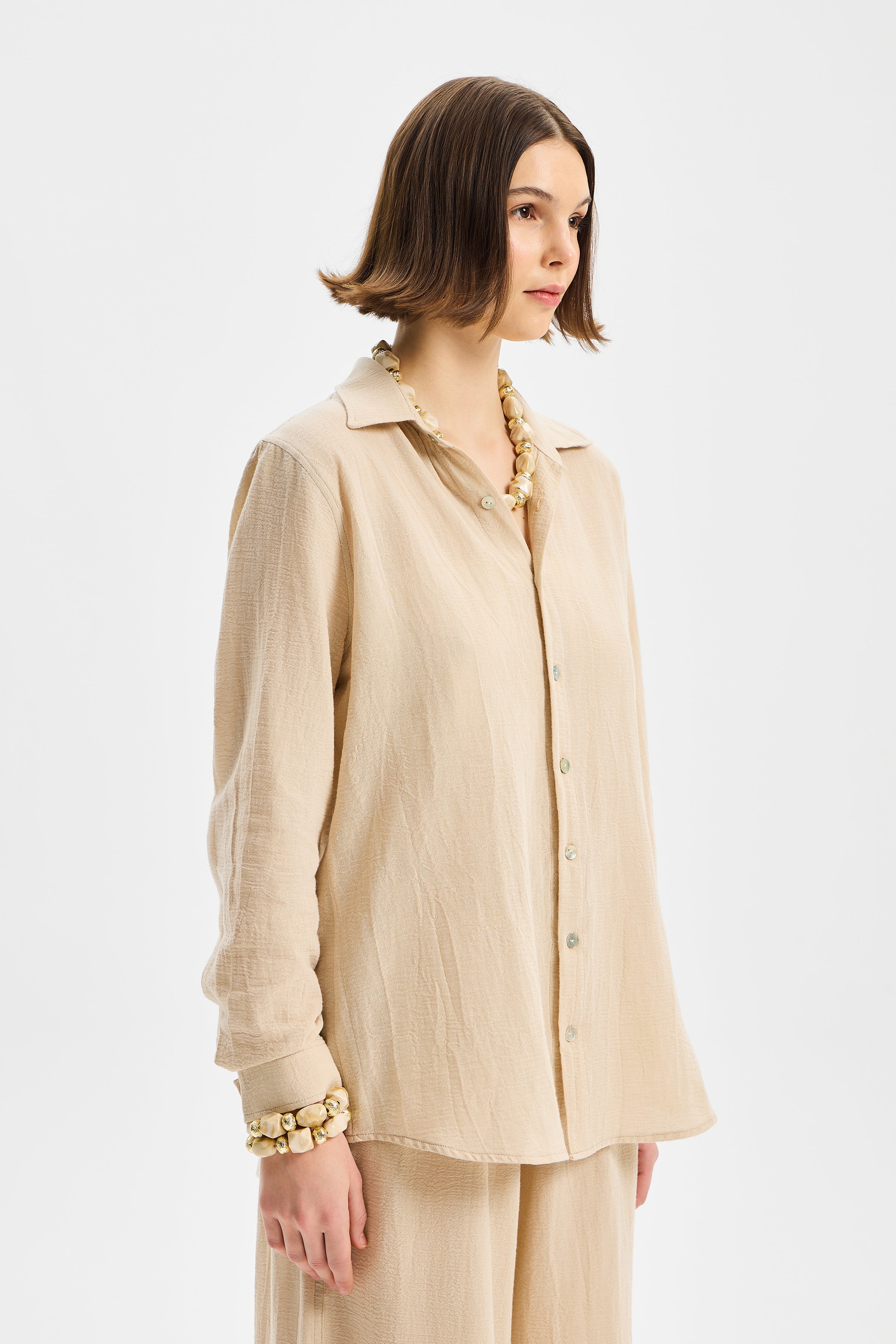 Amplia Oversize Women’s Shirt Stone