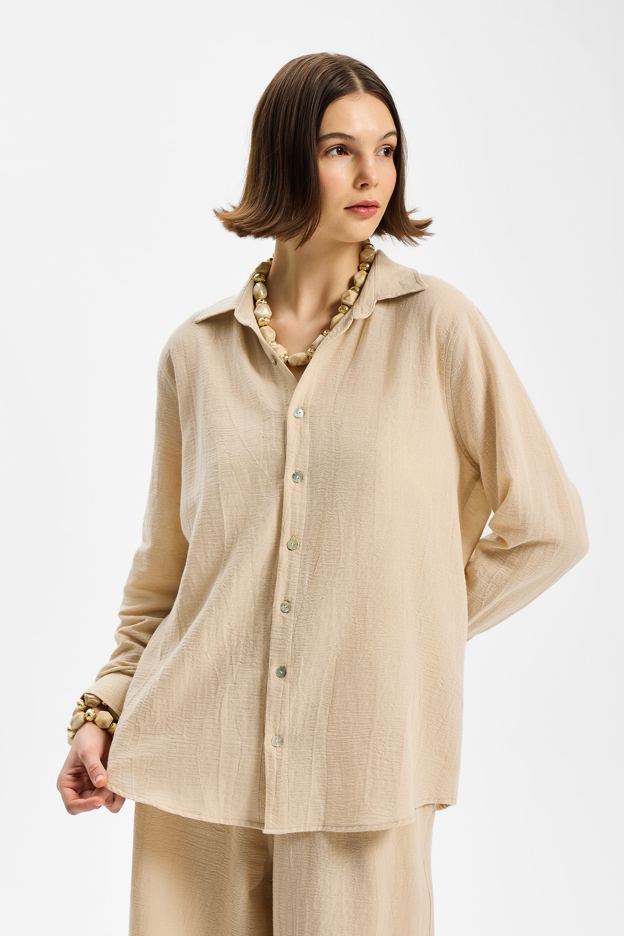Amplia Oversize Women’s Shirt Stone