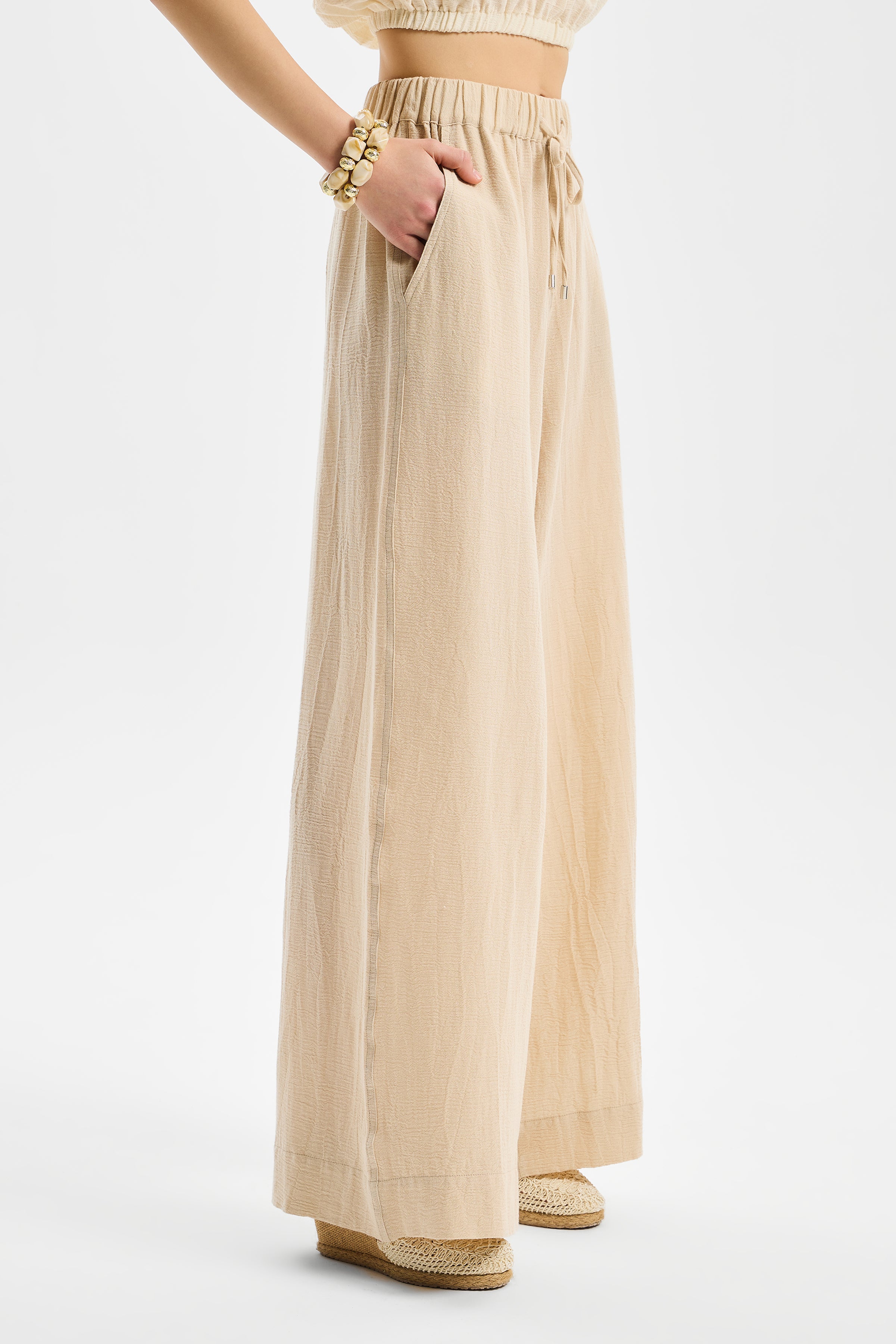 Vasta Oversize Kadın Pantolon Taş Rengi