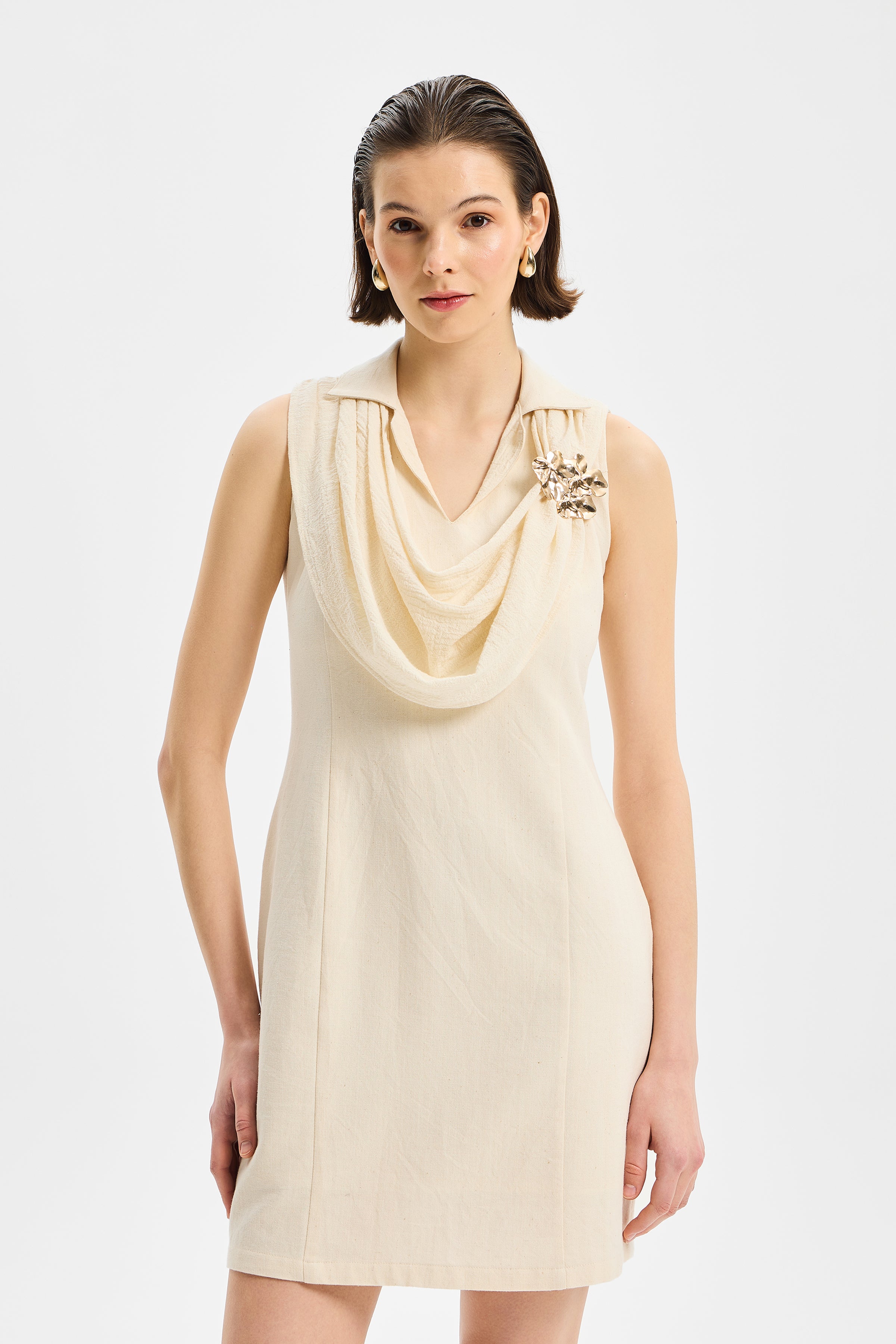 Veil Scarf Detail Dress