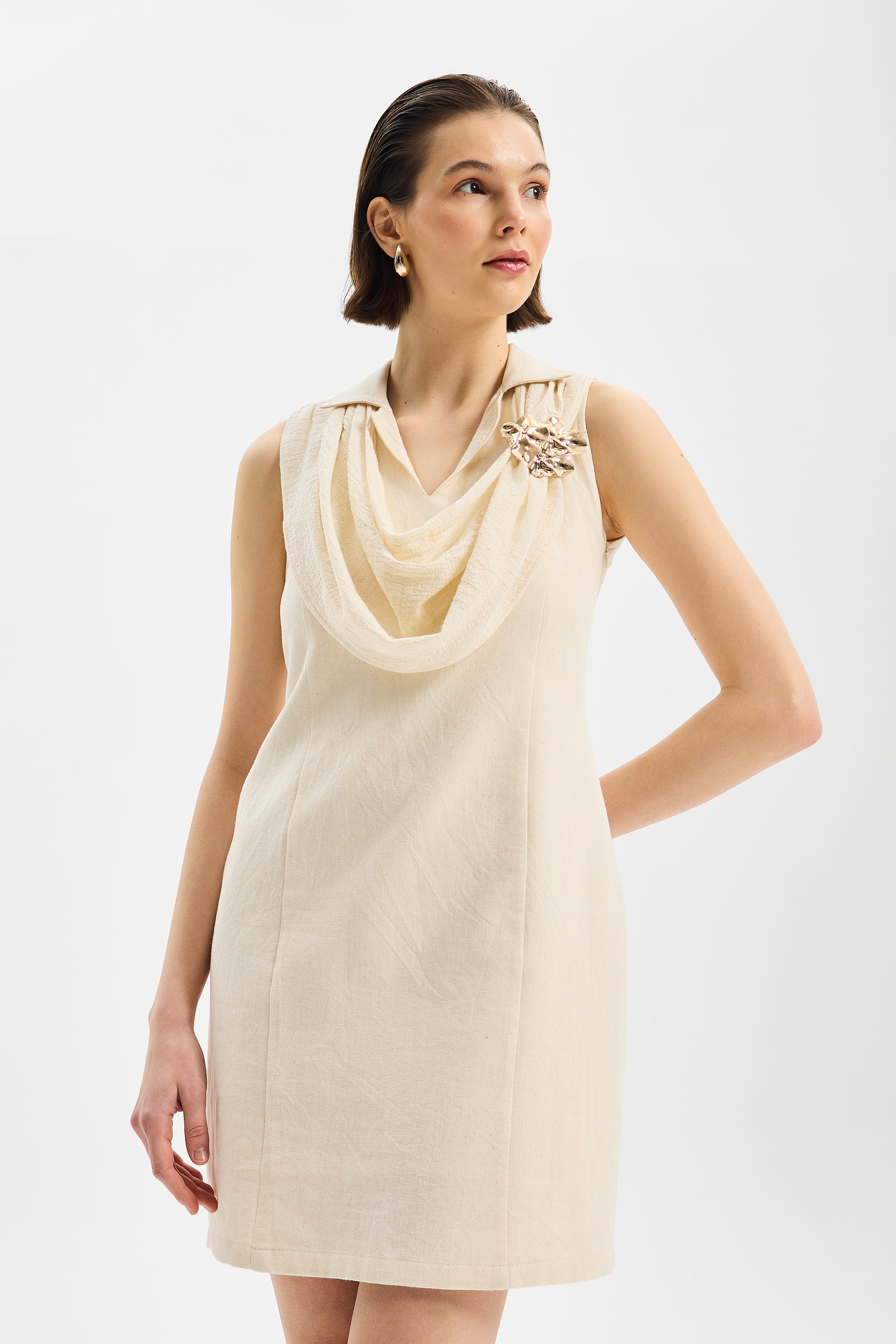 Veil Scarf Detail Dress