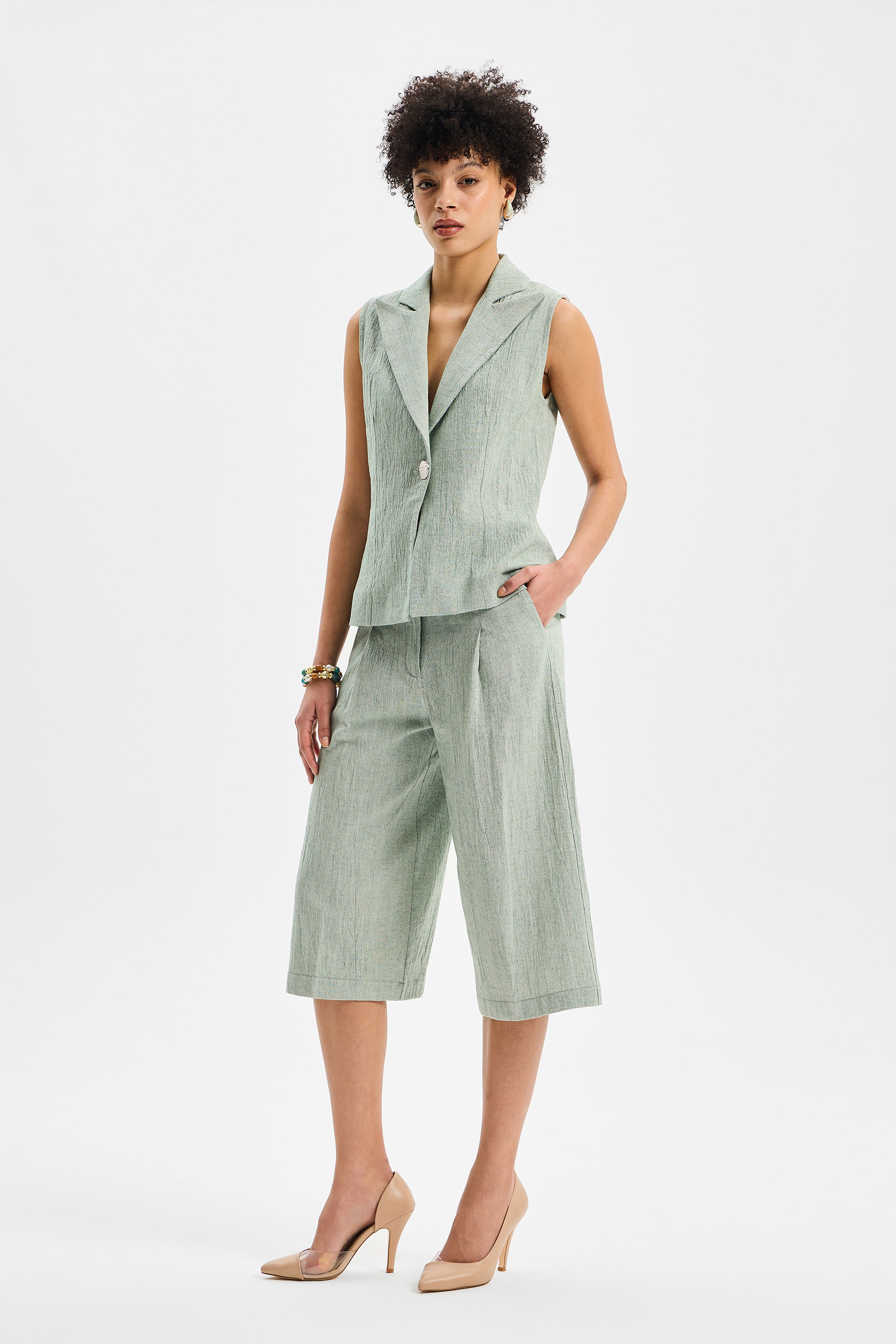 Calibra Kadın Klasik Şort Mint Yeşiil