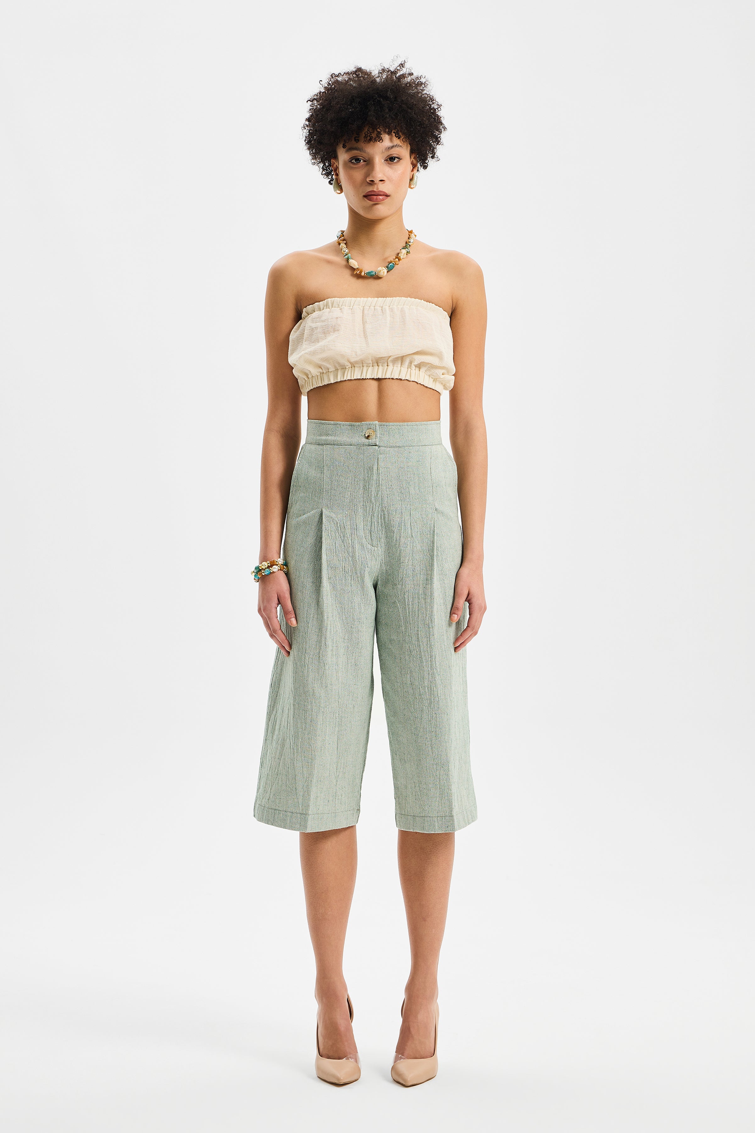 Calibra Kadın Klasik Şort Mint Yeşiil