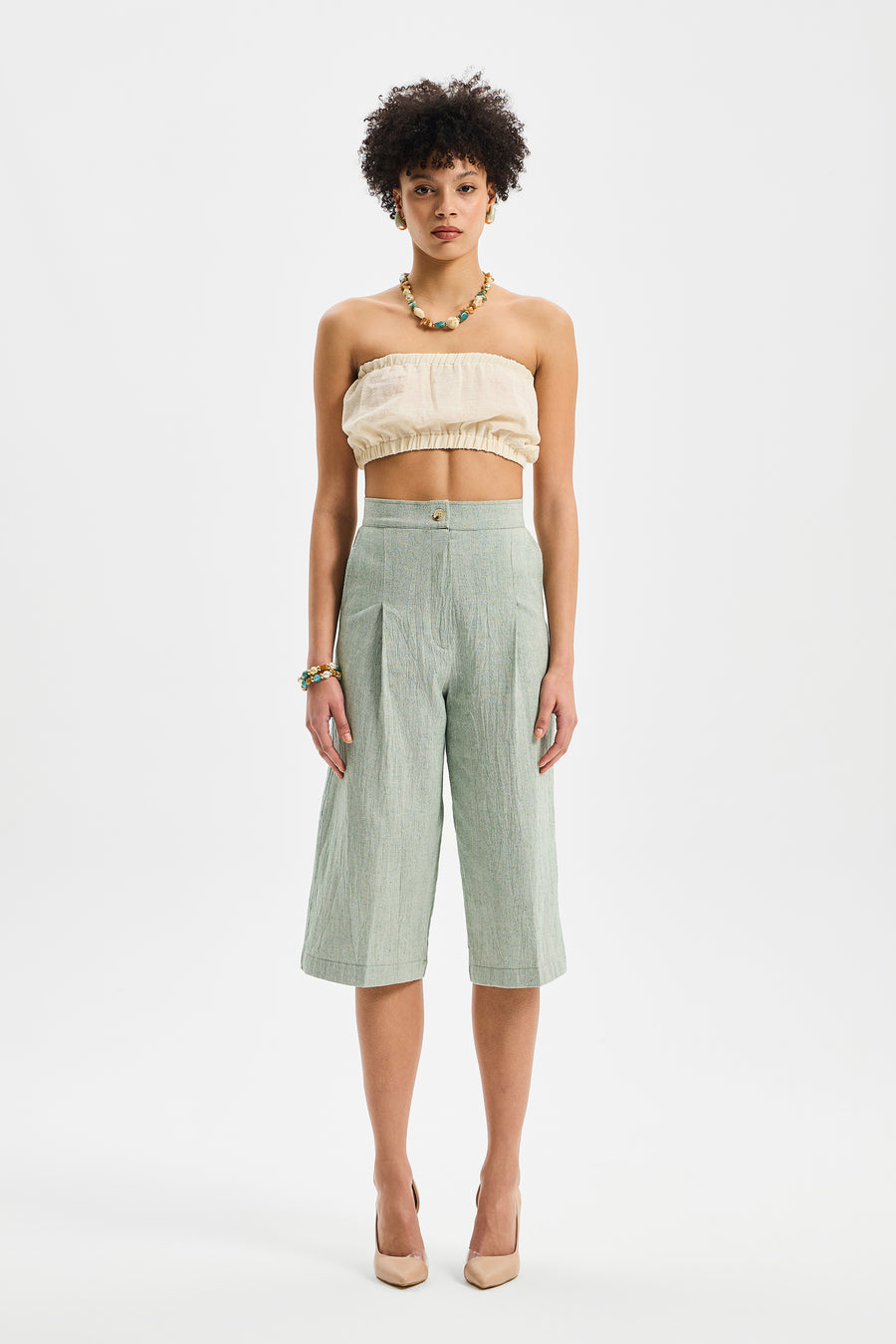 Calibra Kadın Klasik Şort Mint Yeşiil