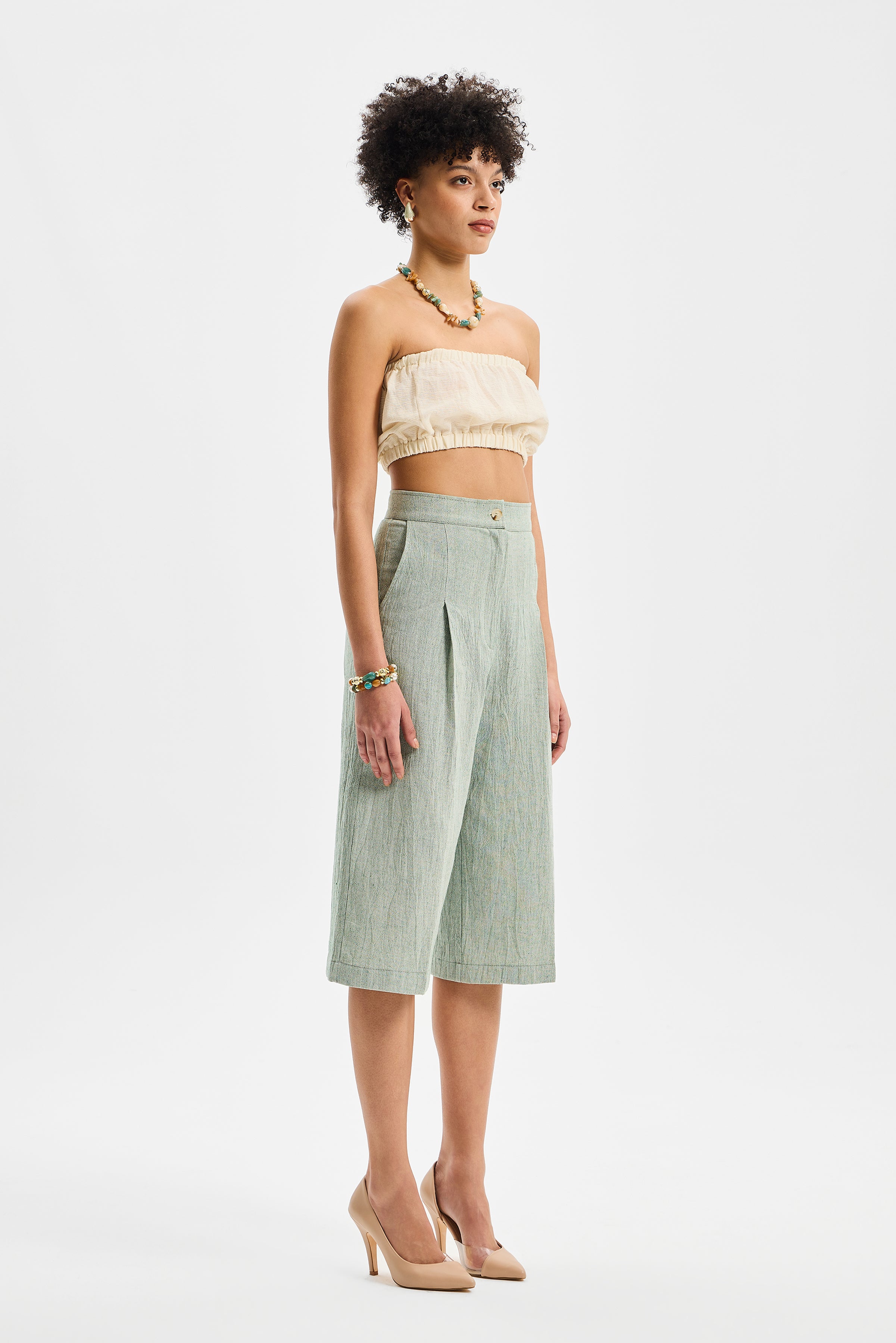 Calibra Kadın Klasik Şort Mint Yeşiil