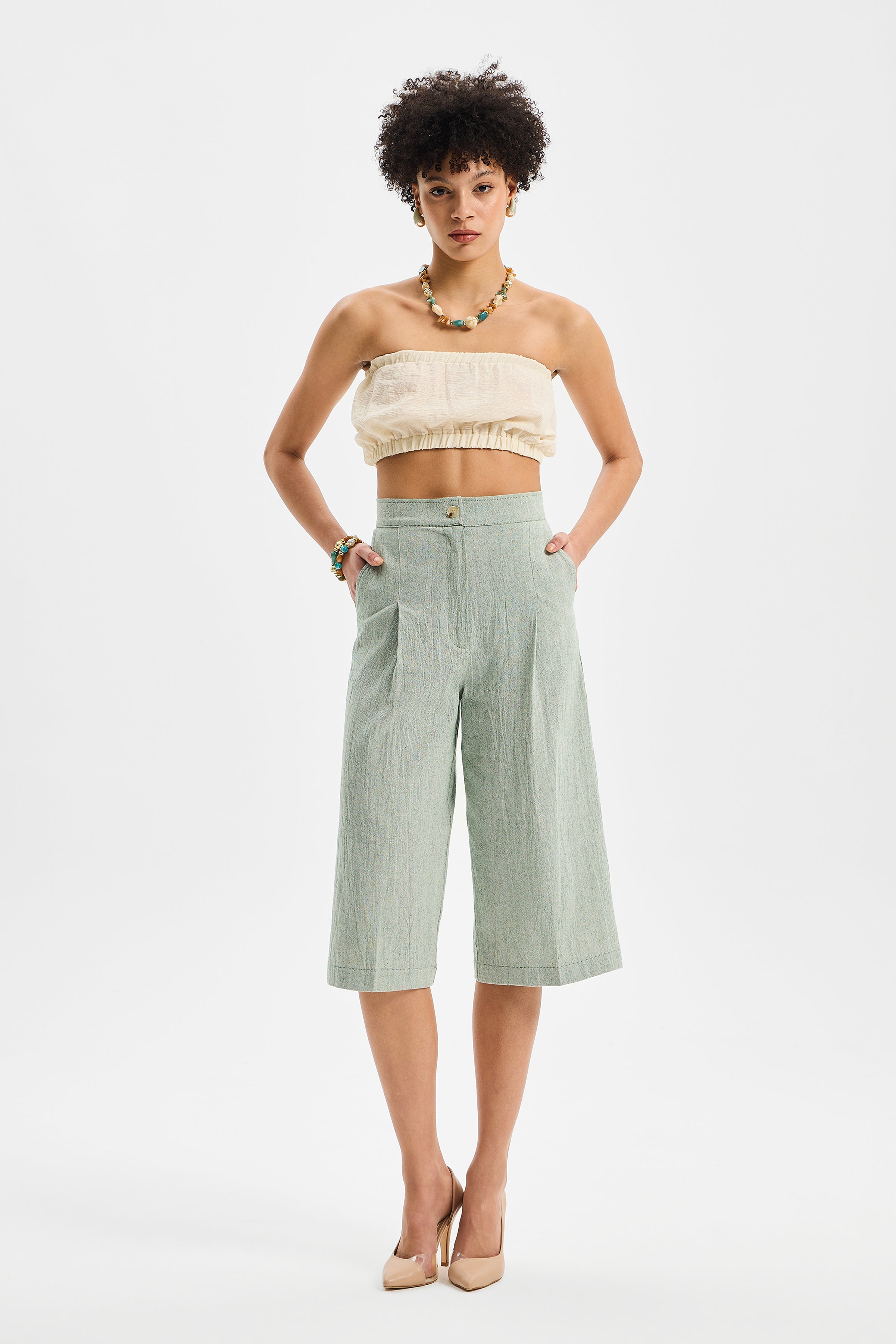 Calibra Kadın Klasik Şort Mint Yeşiil