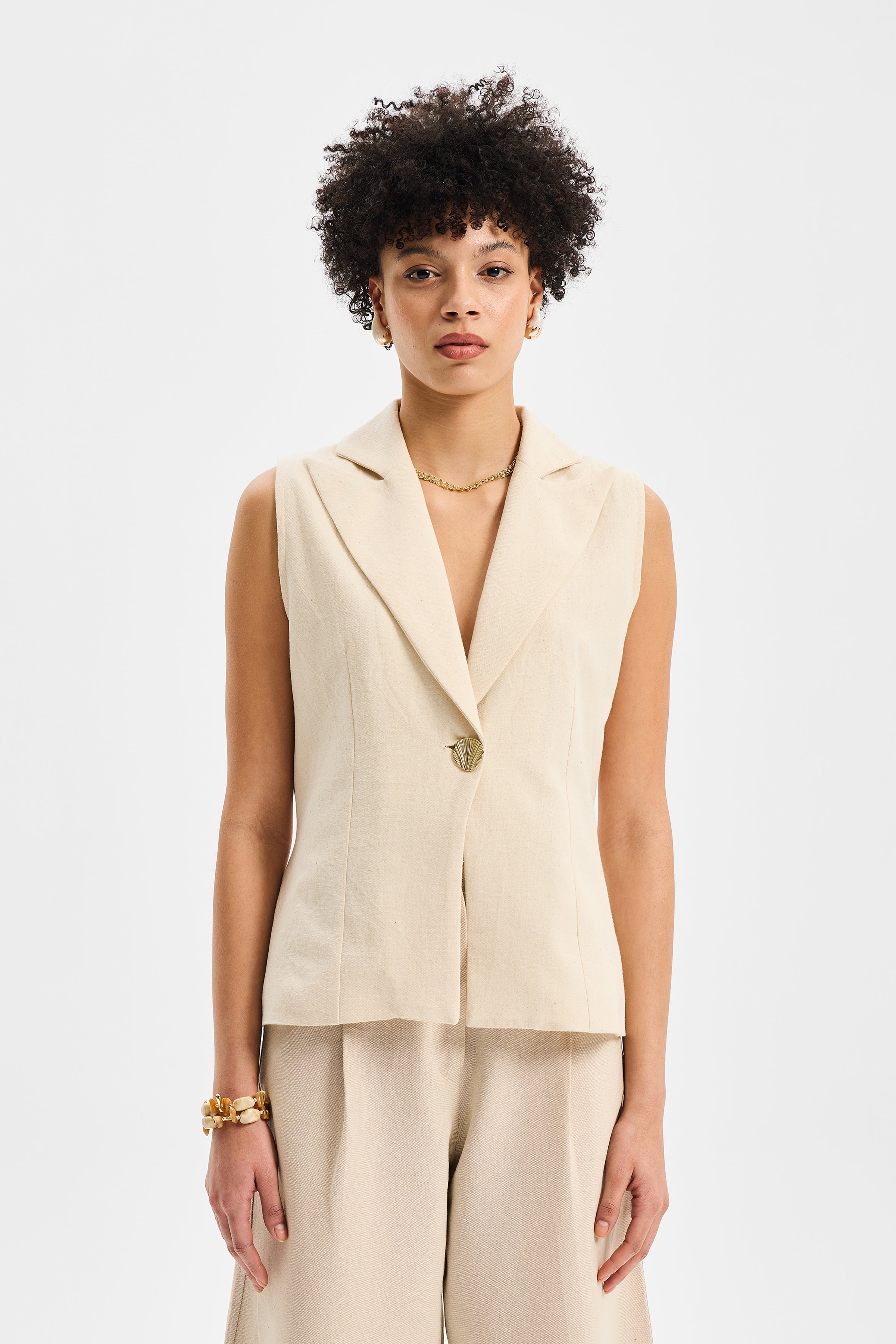 Vera Kadın Yelek Ekru