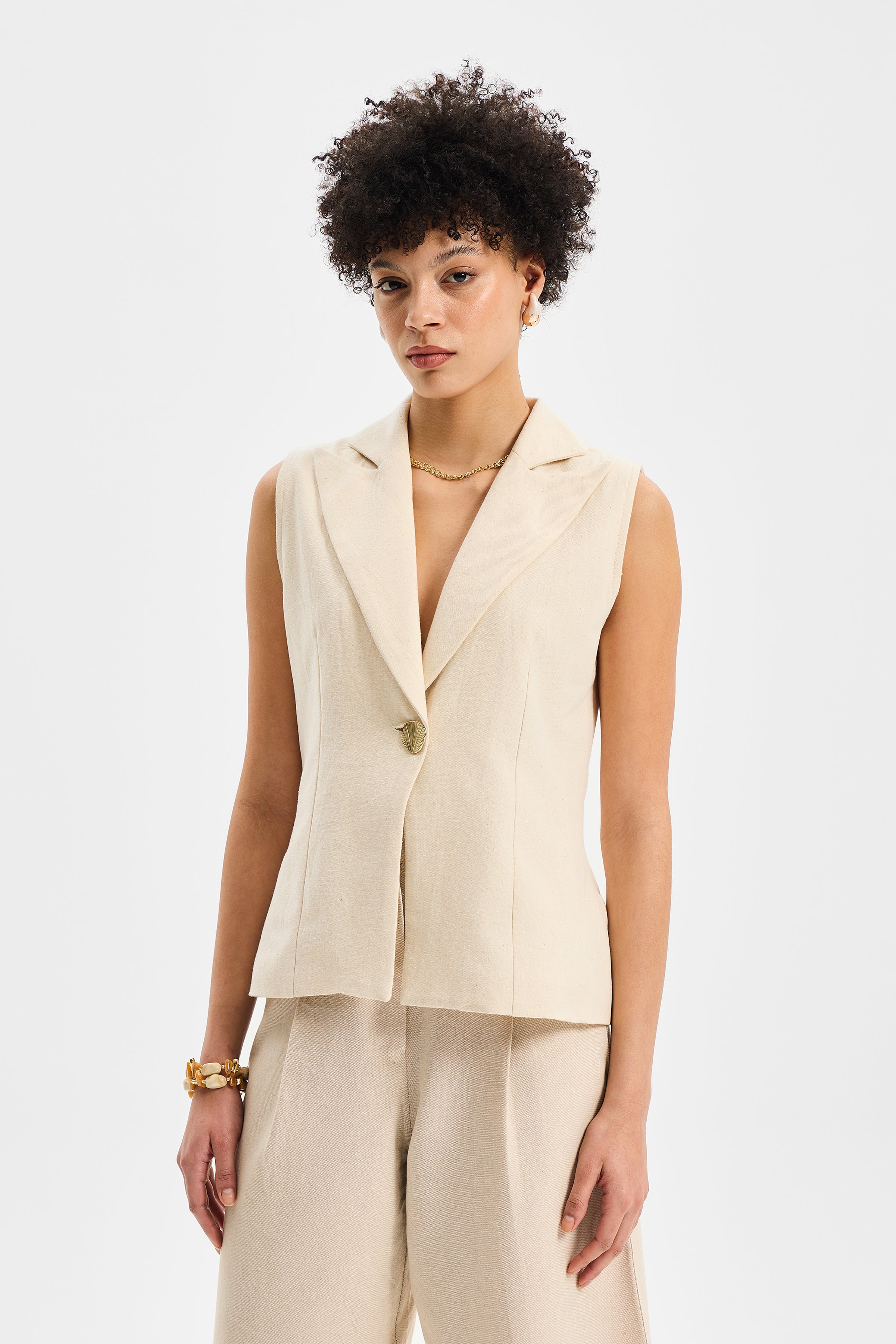 Vera Kadın Yelek Ekru