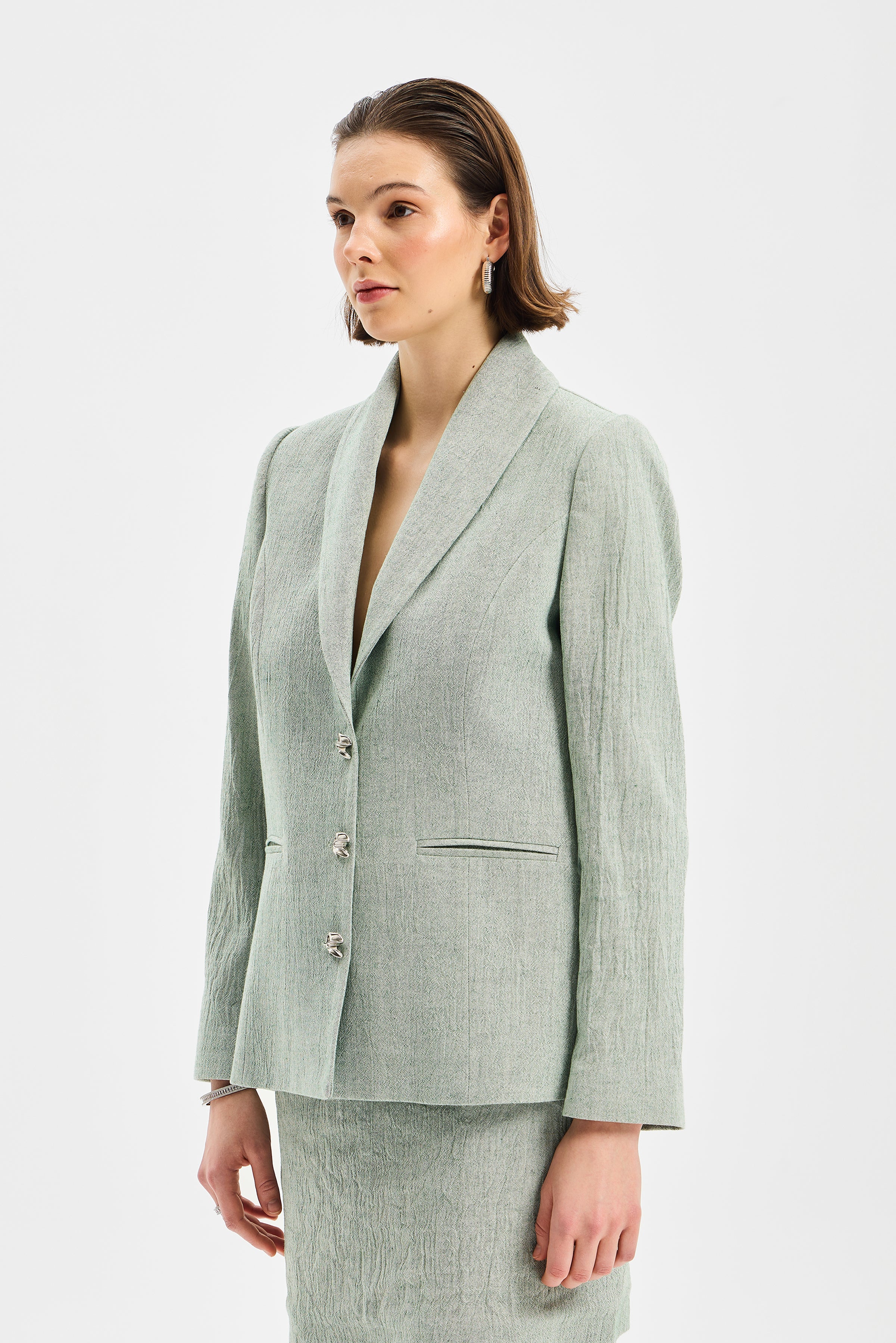 Nexa Women’s Jacket Mint Green (Back Vent Detail)