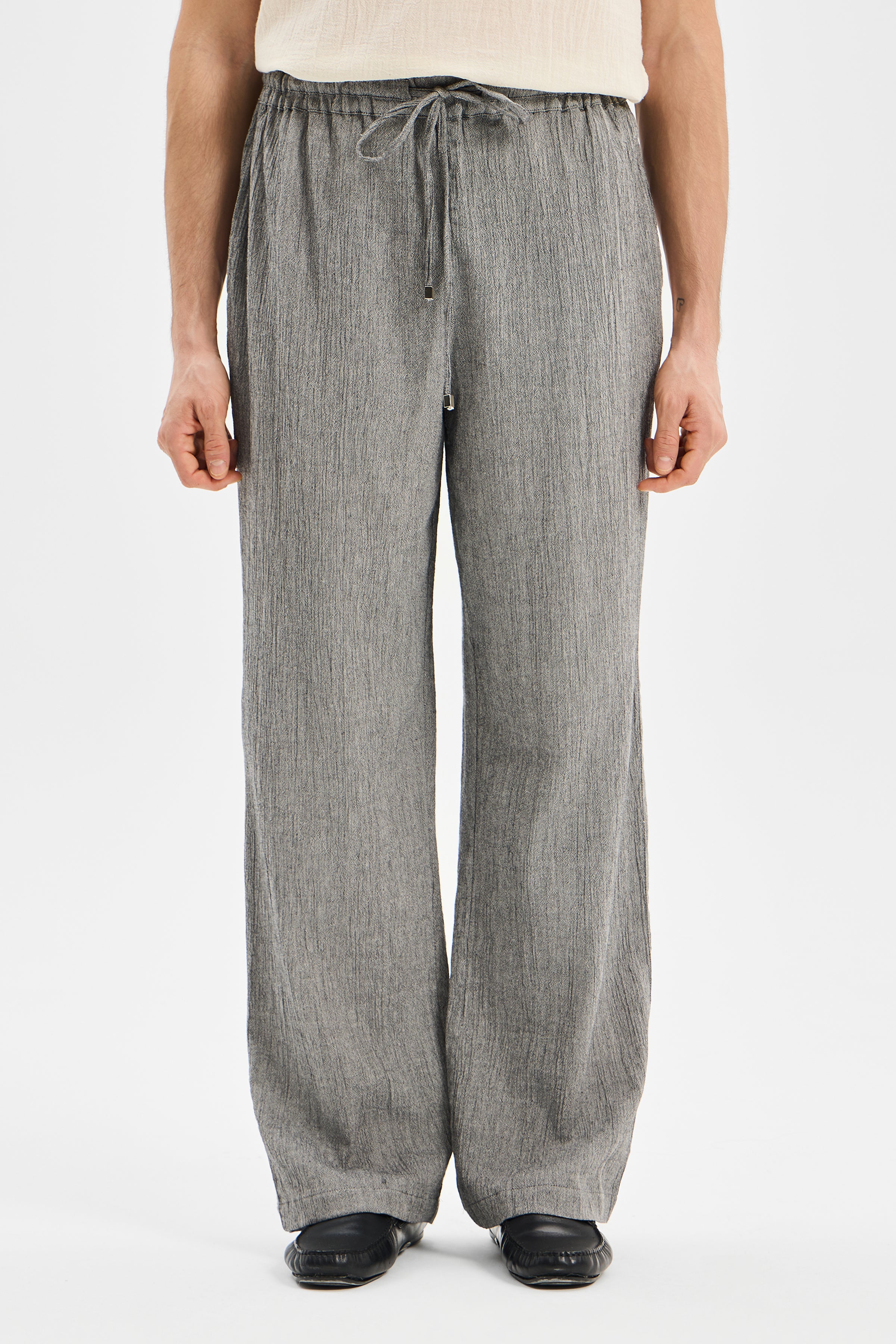 Current Erkek Bol Paça Pantolon Antrasit Siyah