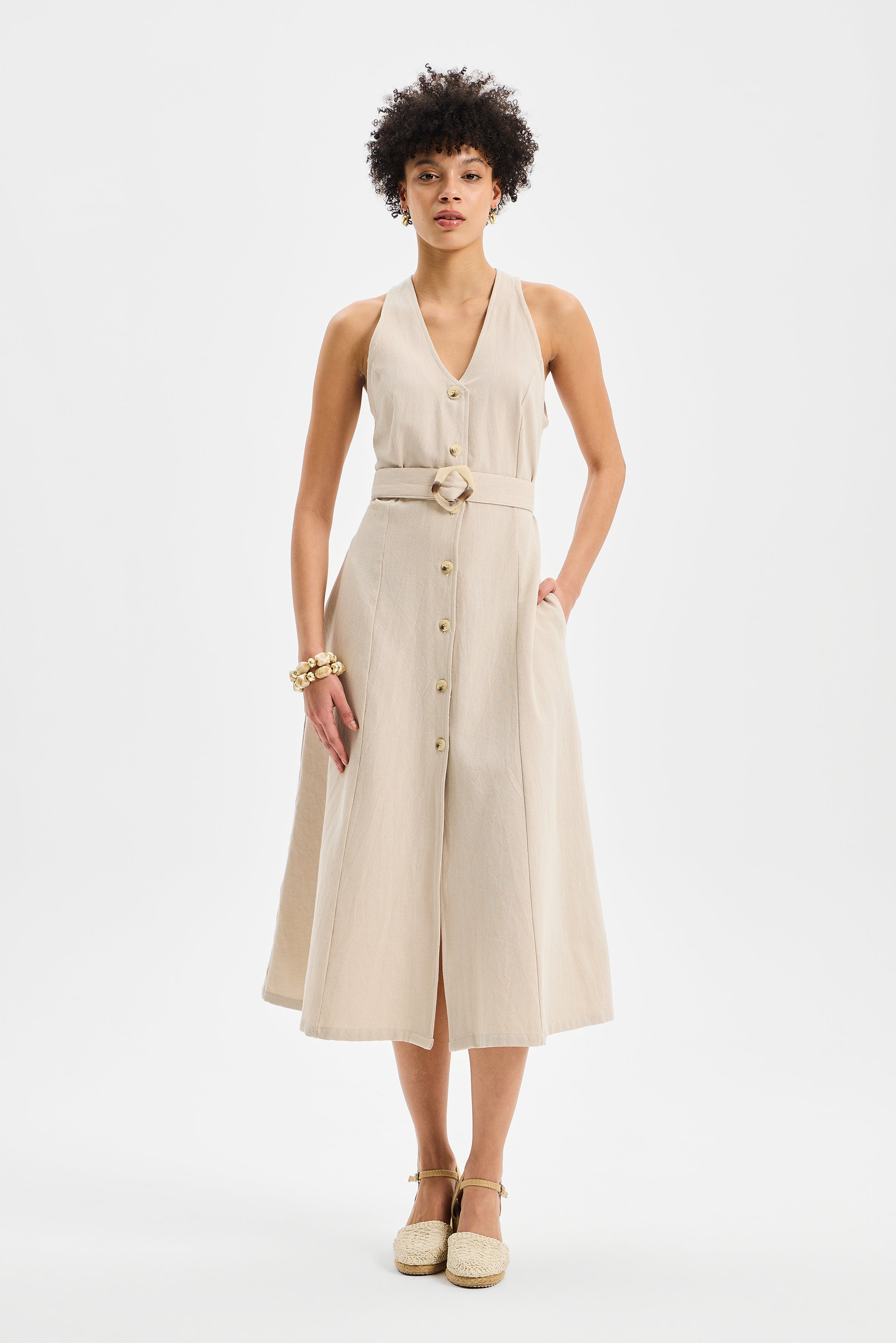 Linea Shirt Dress Stone