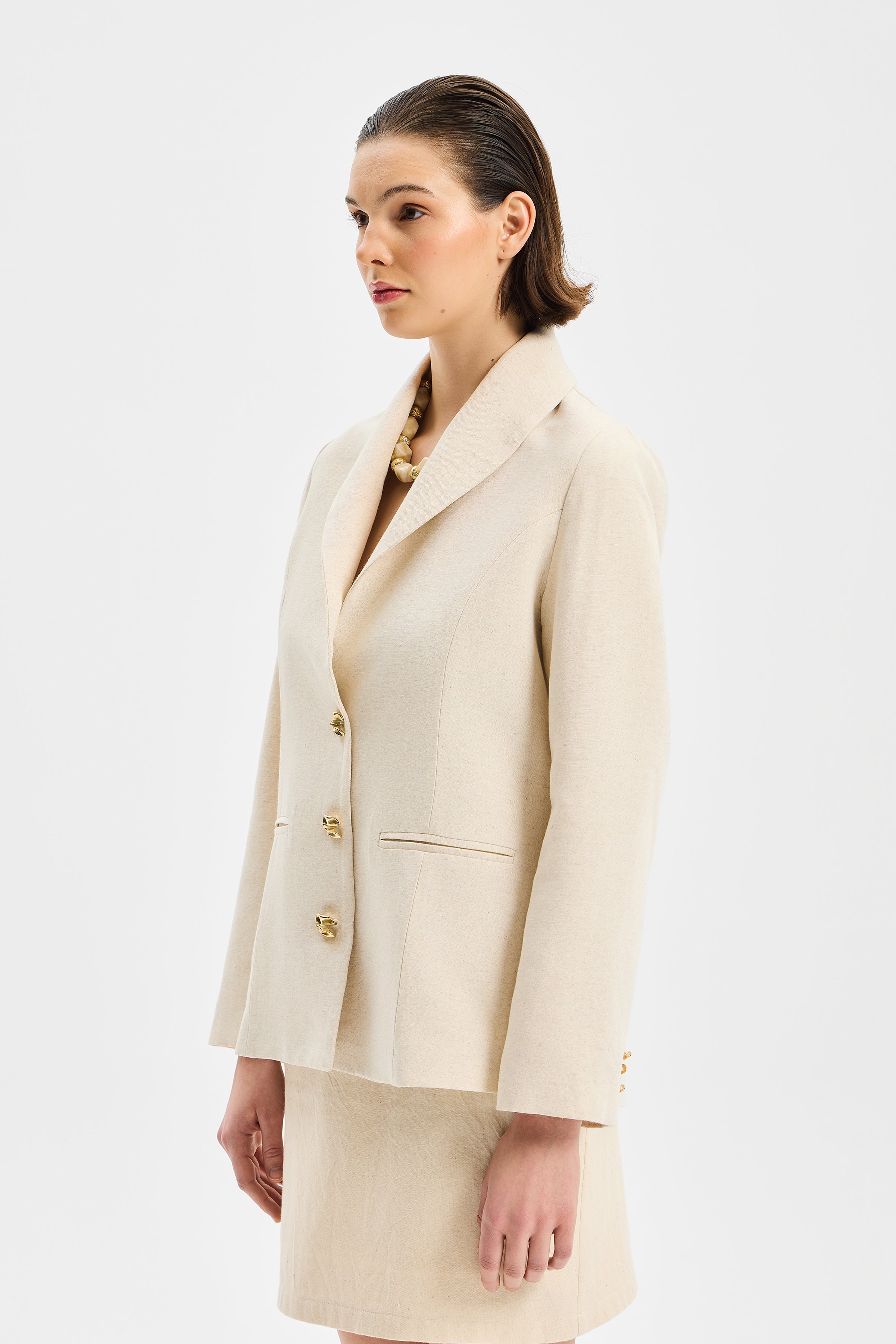 Nexa Women’s Jacket Ecru (Back Vent Detail)