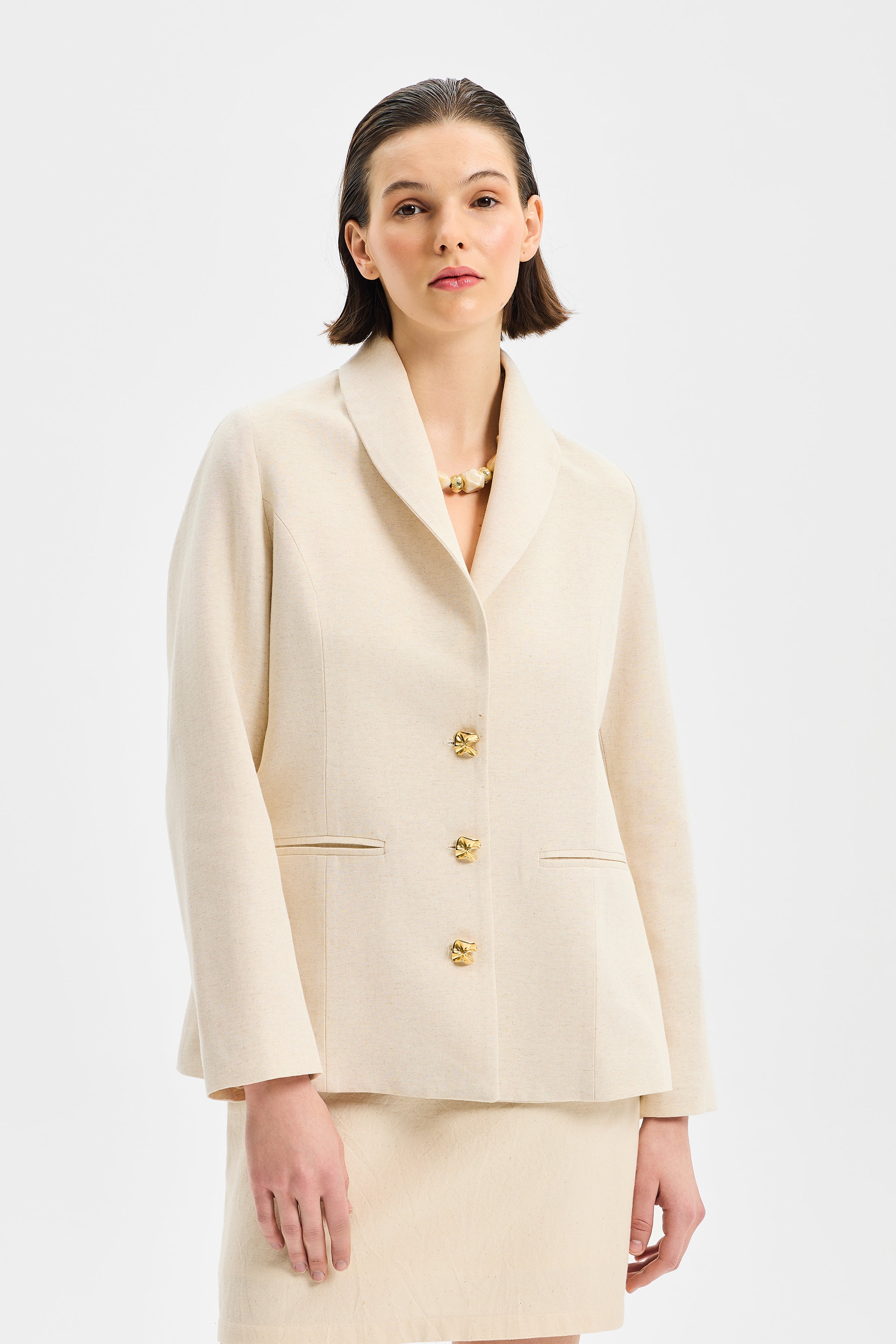 Nexa Women’s Jacket Ecru (Back Vent Detail)