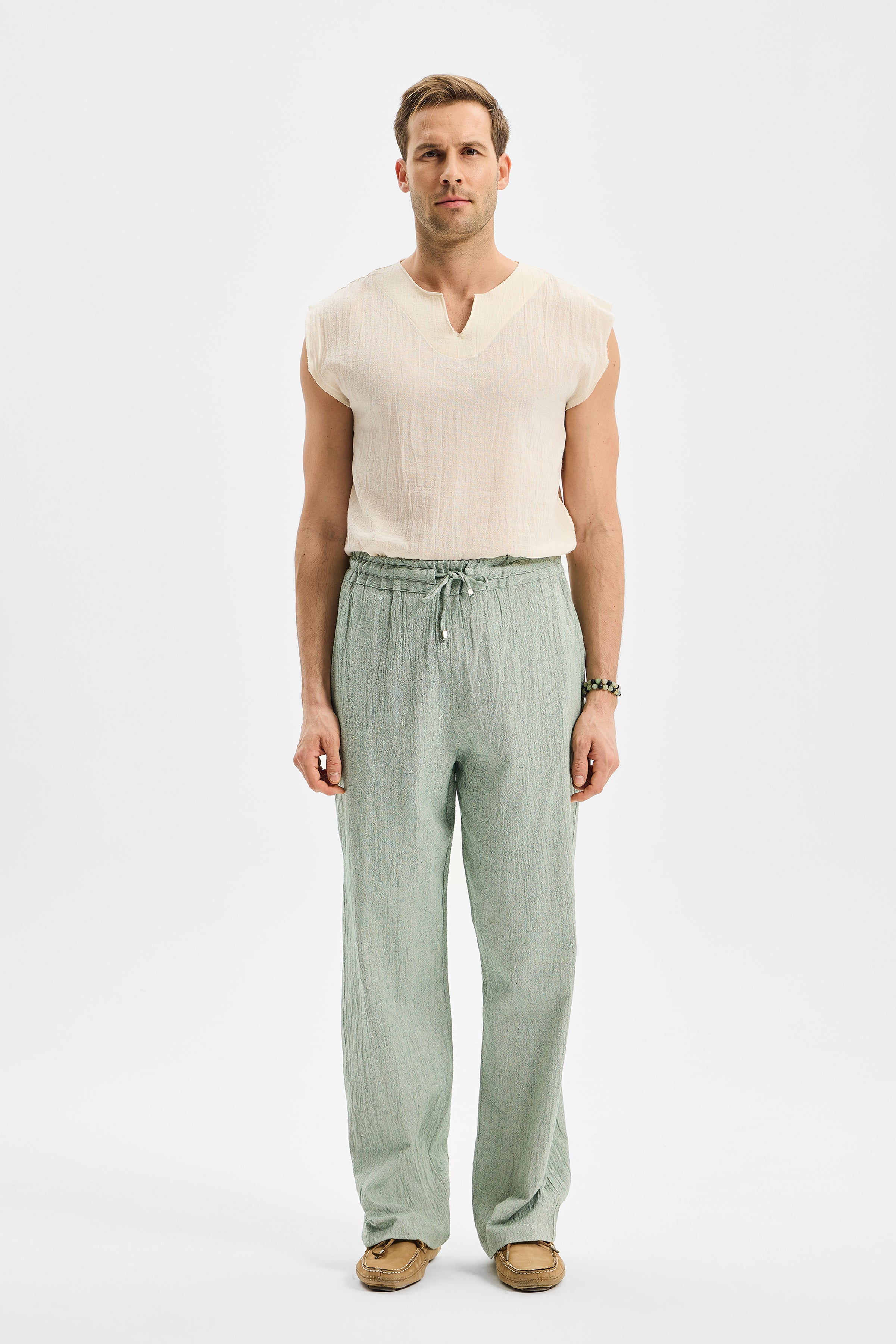 Current Bol Paça Pantolon Mint Yeşili