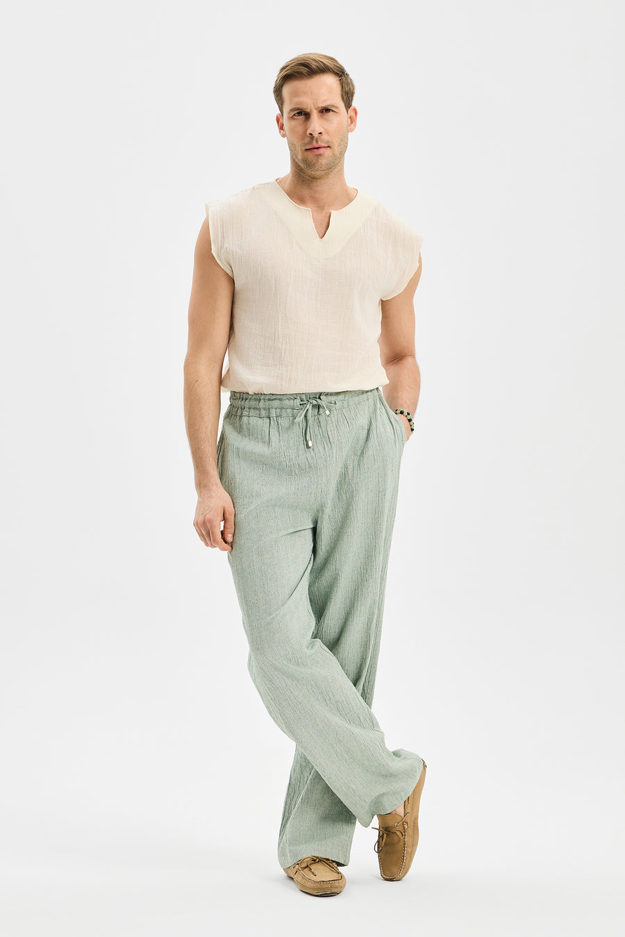 Current Bol Paça Pantolon Mint Yeşili