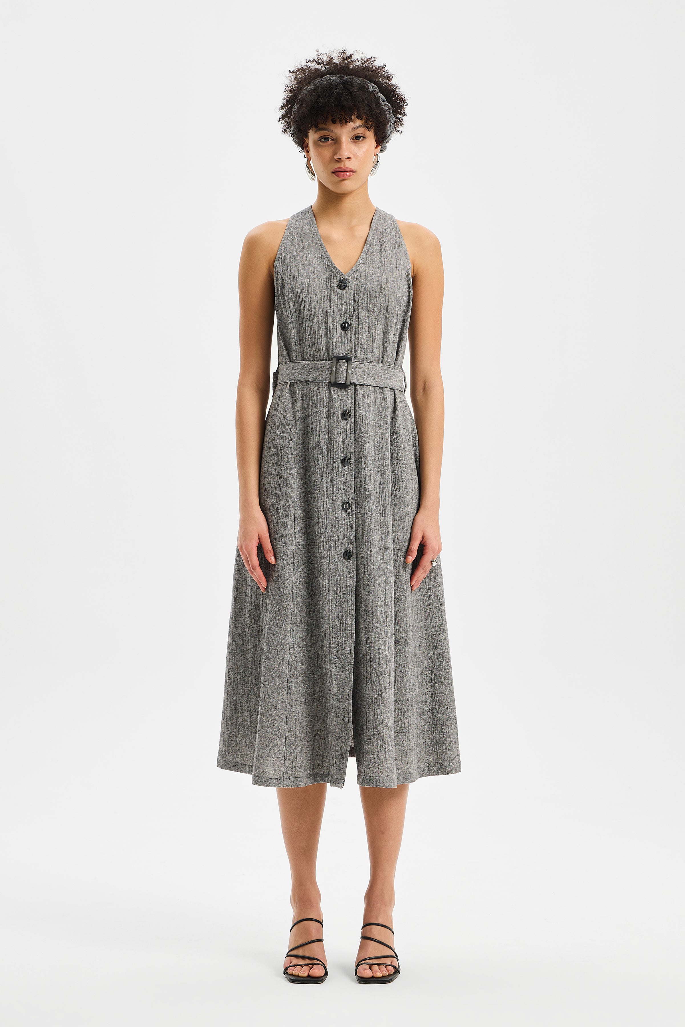 Linea Gömlek Elbise Antrasit Siyah