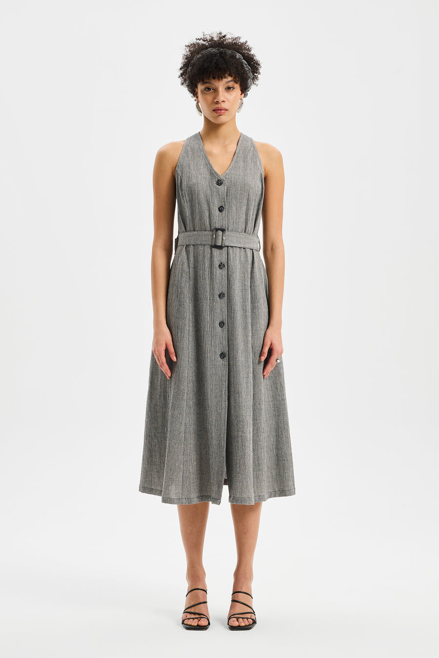 Linea Gömlek Elbise Antrasit Siyah