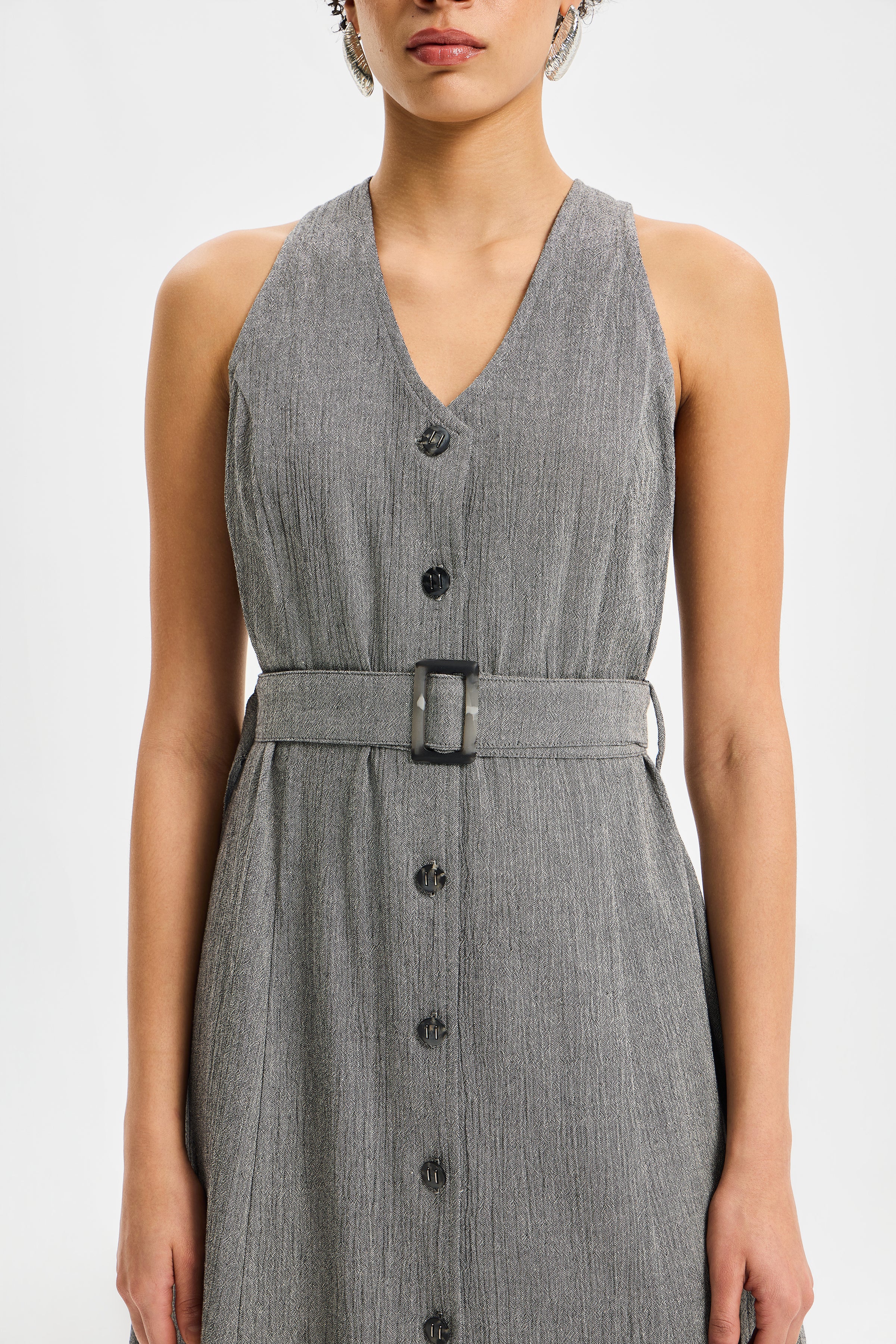 Linea Gömlek Elbise Antrasit Siyah