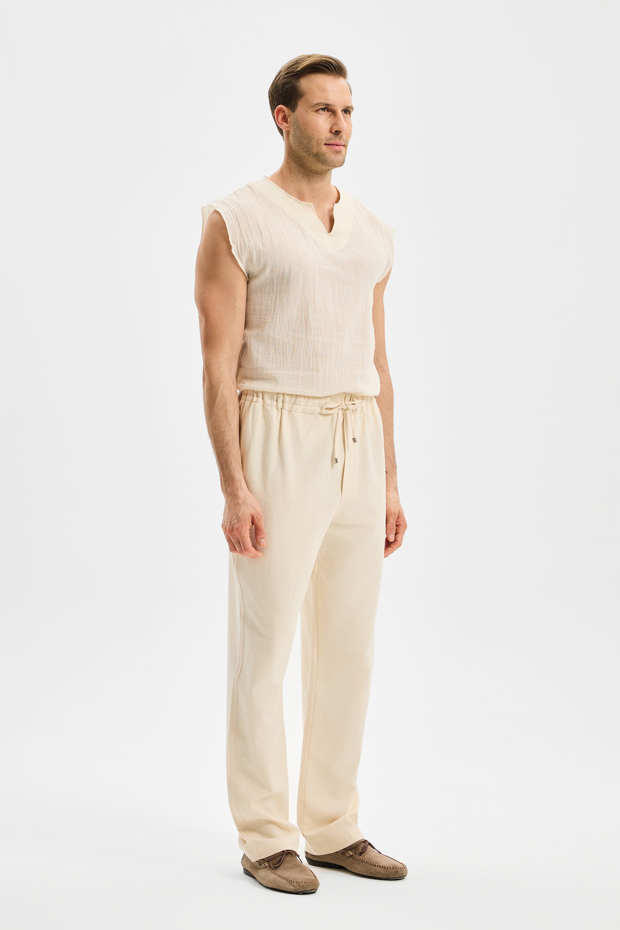 Anchor Klasik Erkek Pantolon Ekru