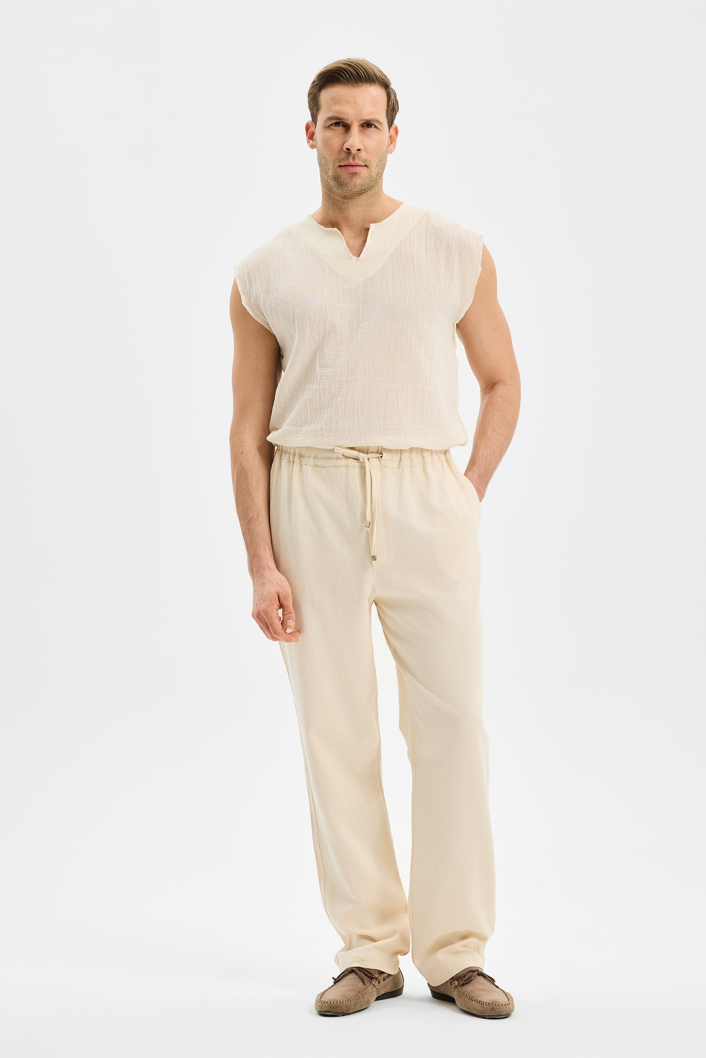 Anchor Klasik Erkek Pantolon Ekru