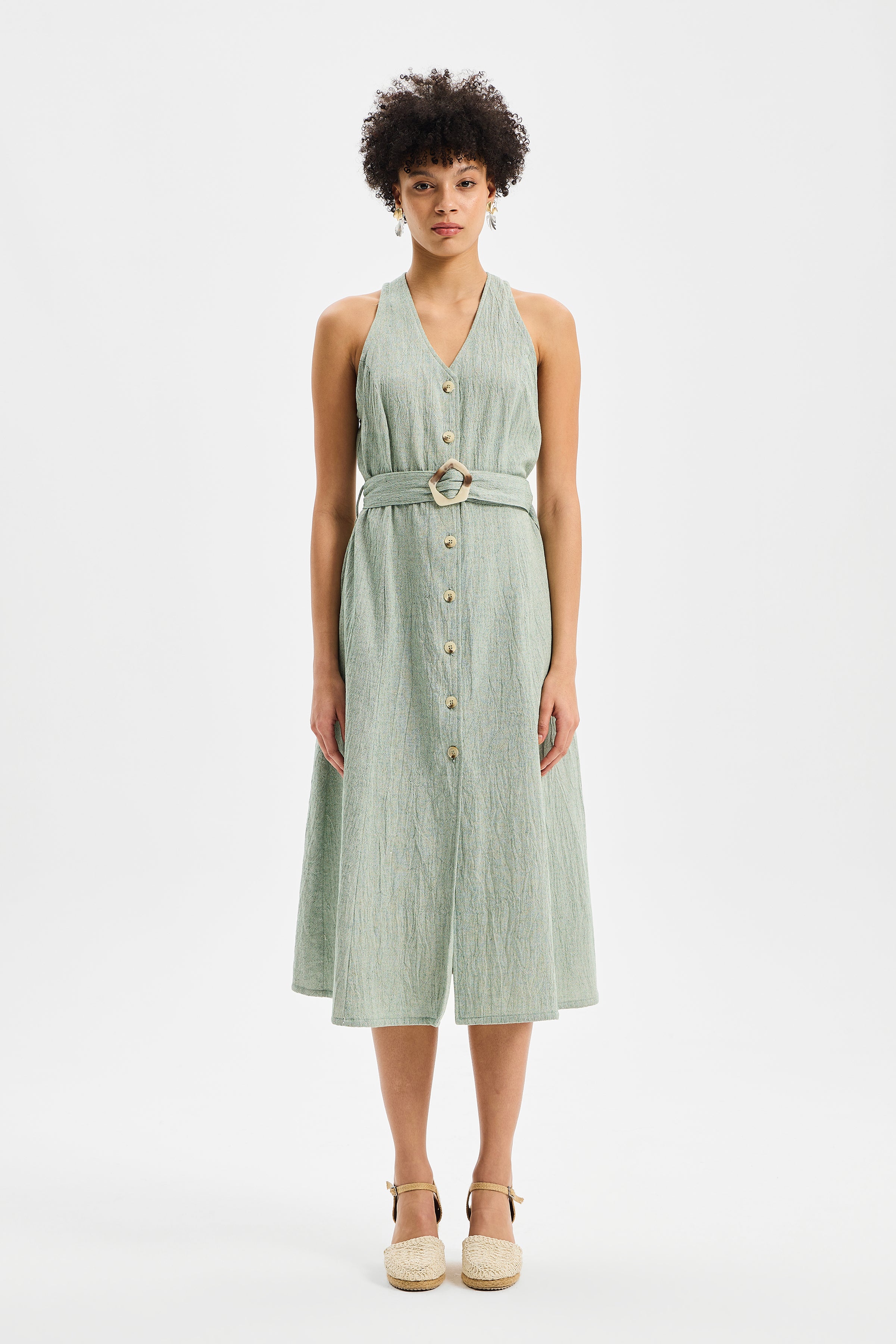 Linea Gömlek Elbise Mint Yeşil