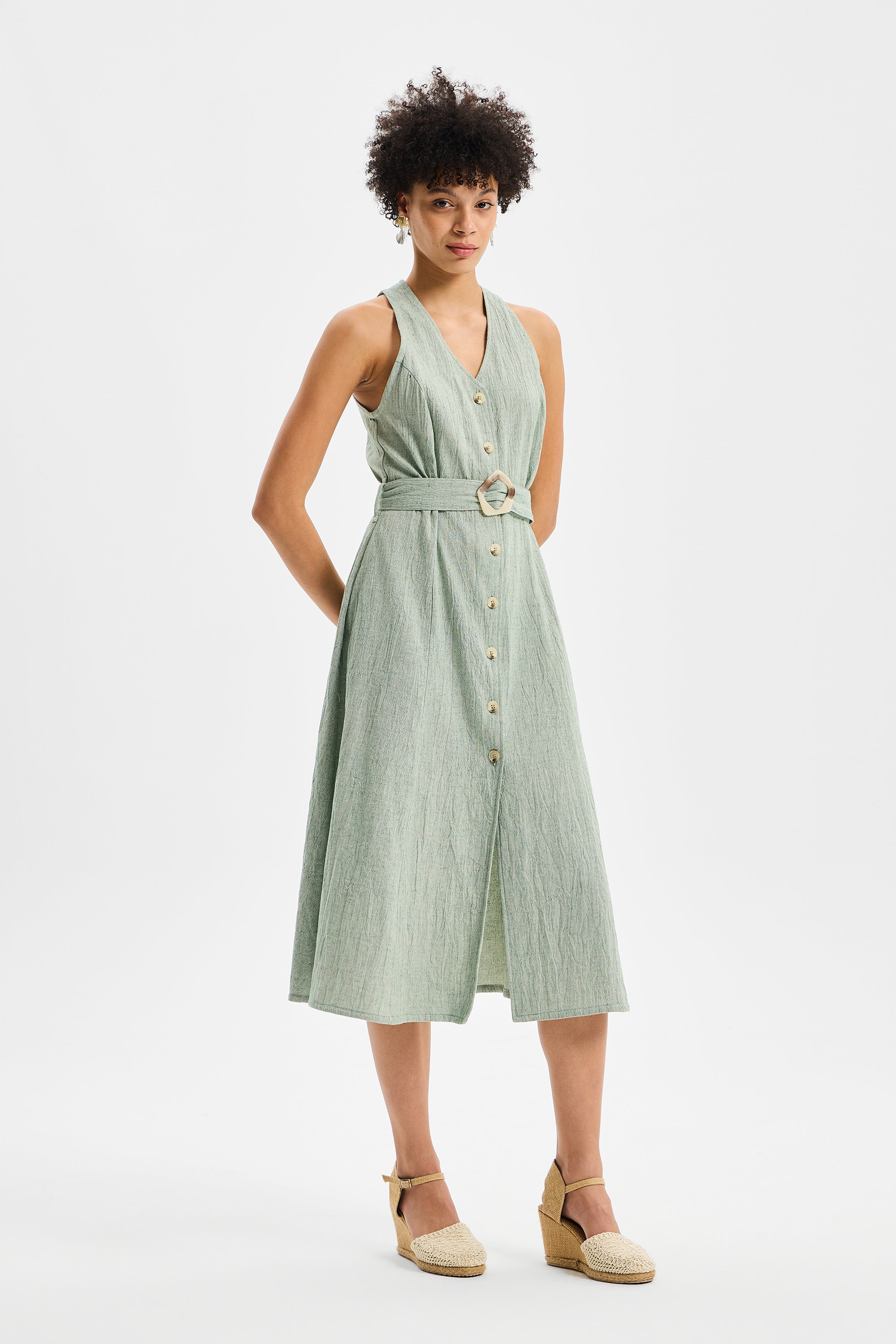 Linea Gömlek Elbise Mint Yeşil