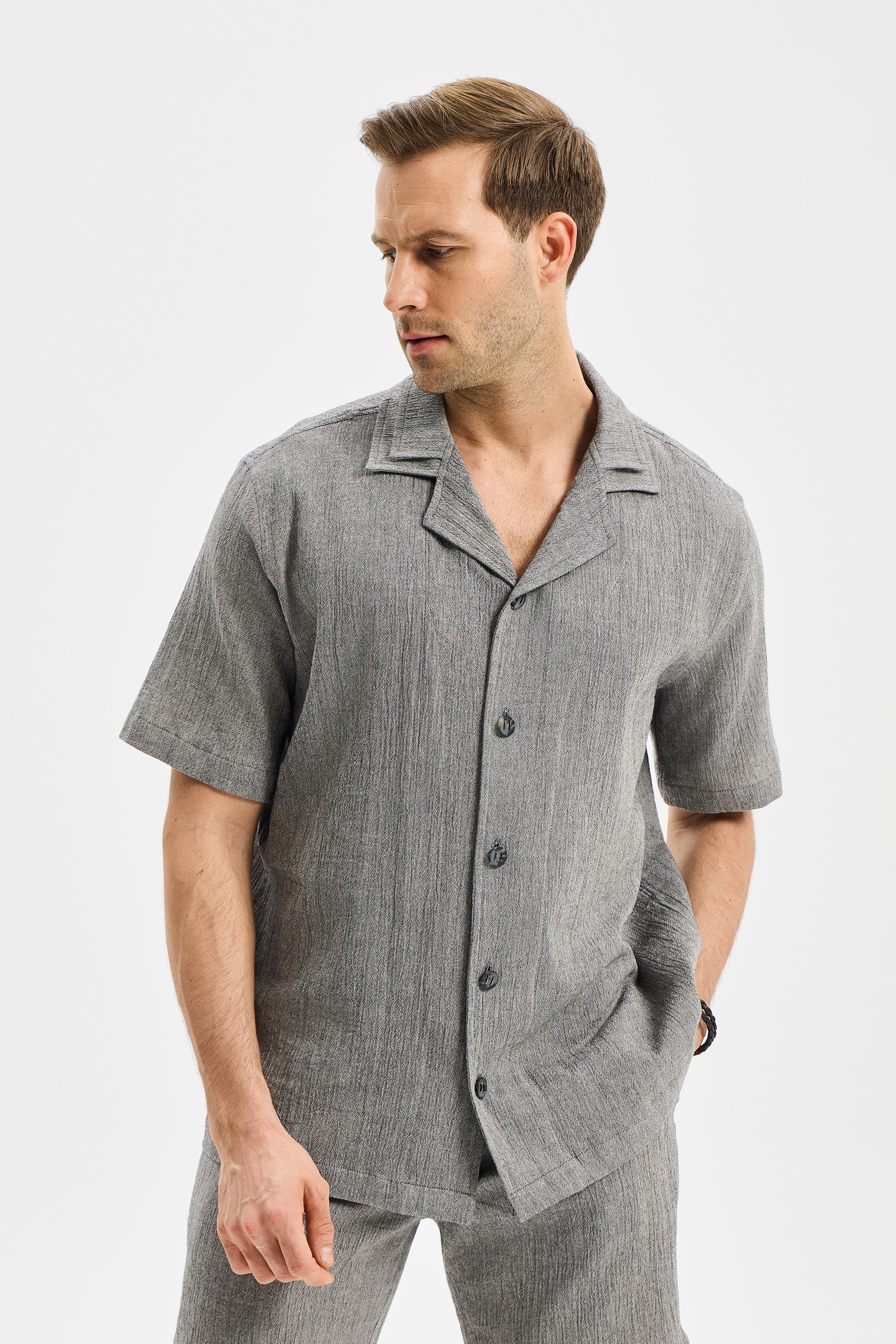 Layer Erkek Çift Kat Apaj Yaka Gömlek