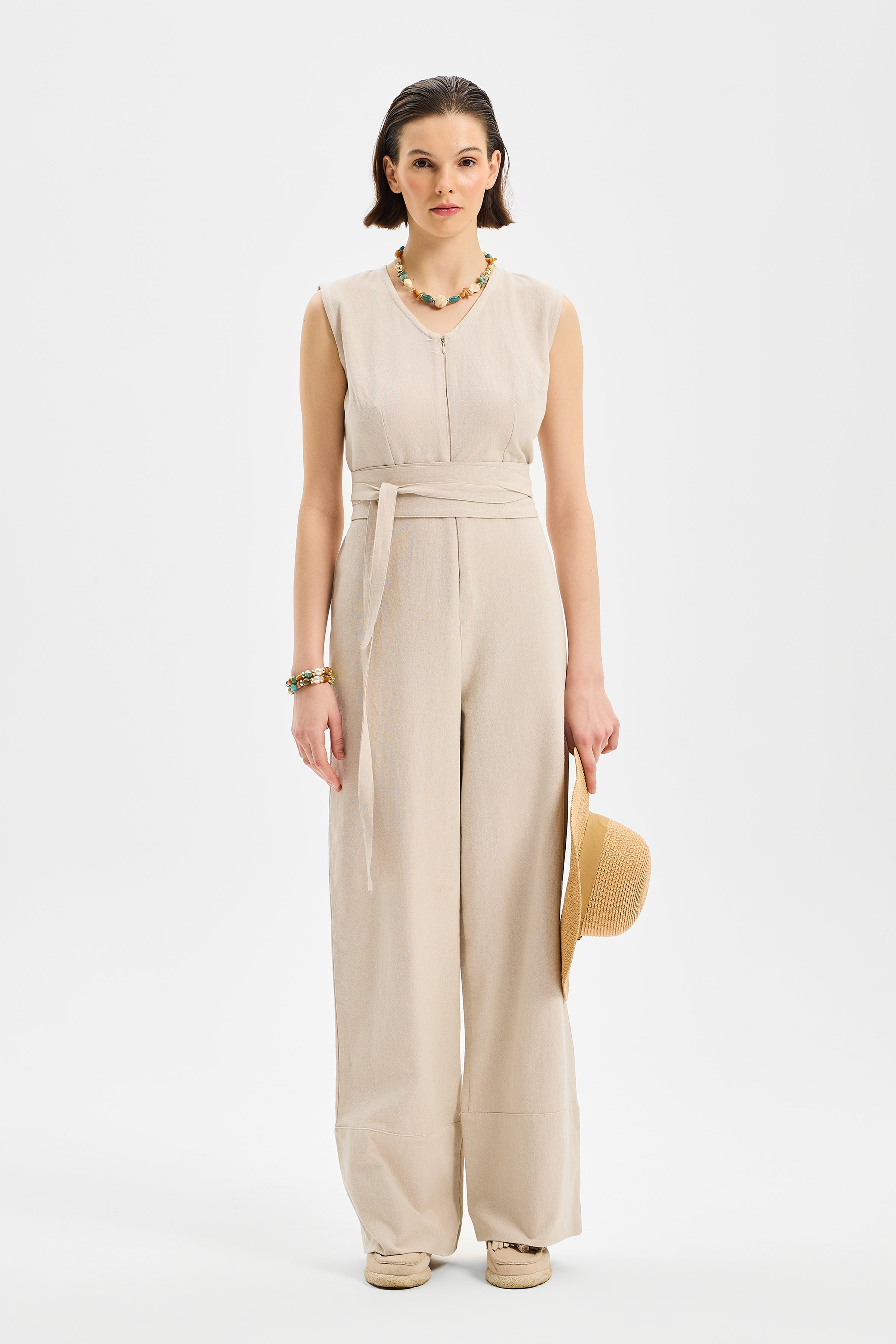 Avena Kadın Tulum Taş Rengi