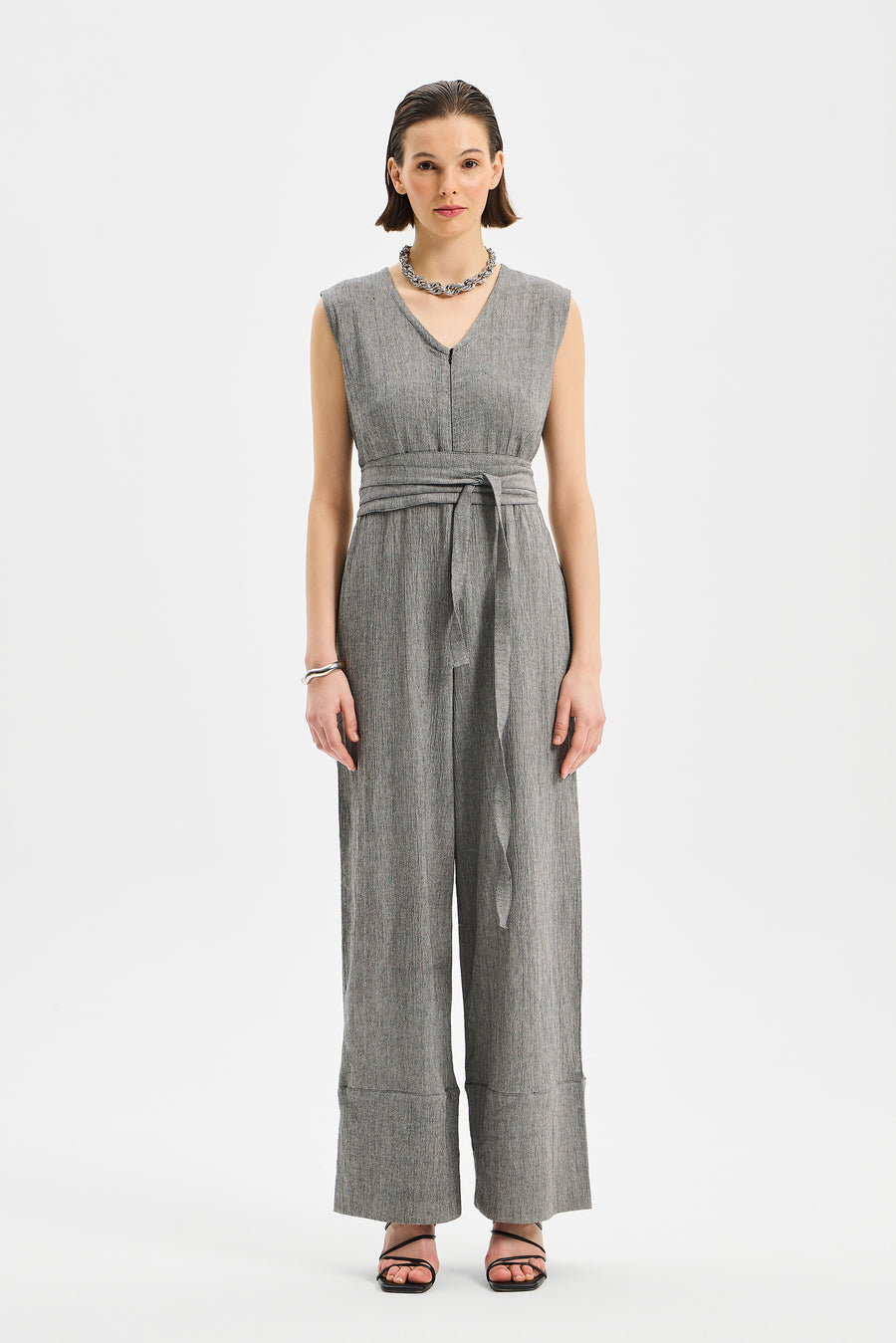 Avena Kadın Tulum Antrasit Siyah