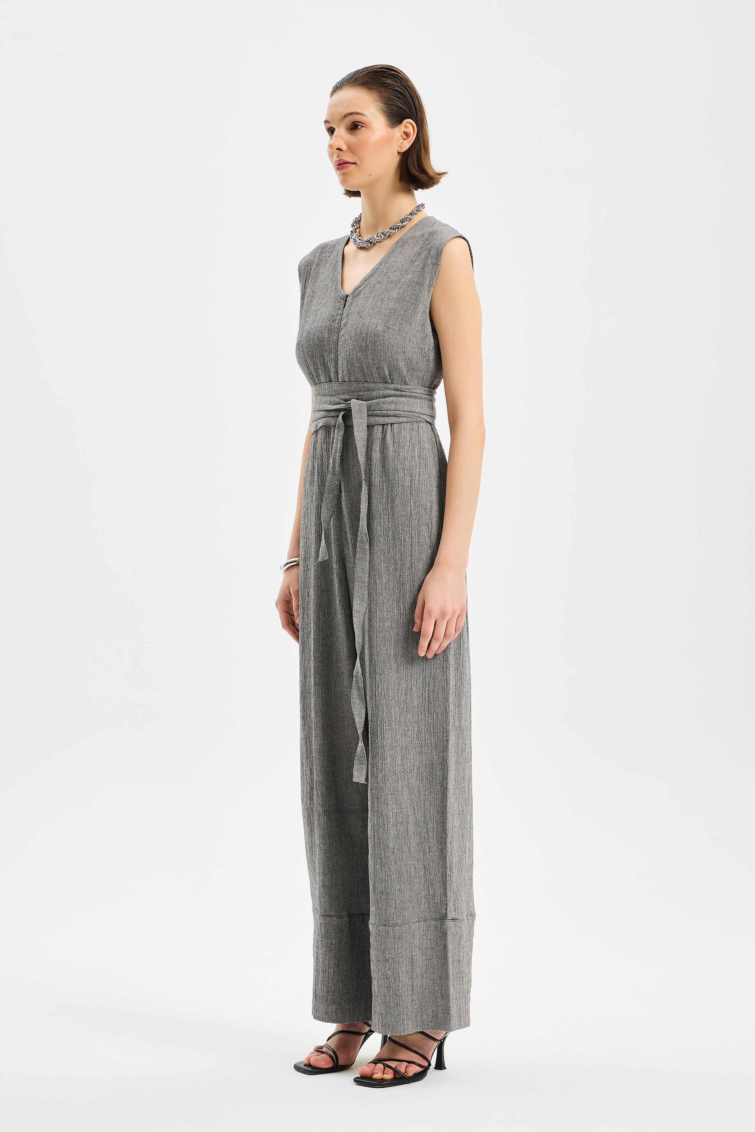 Avena Kadın Tulum Antrasit Siyah