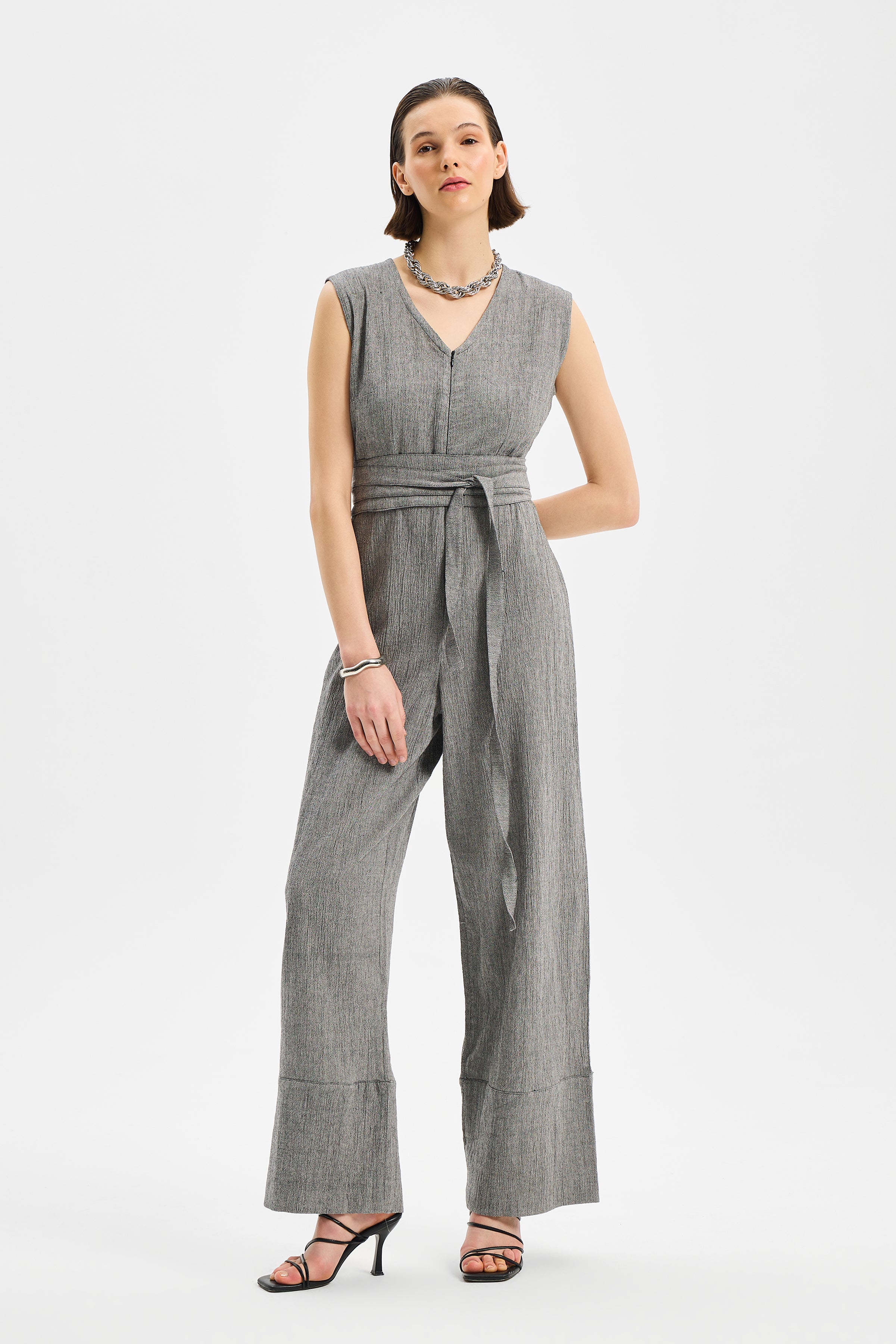 Avena Kadın Tulum Antrasit Siyah