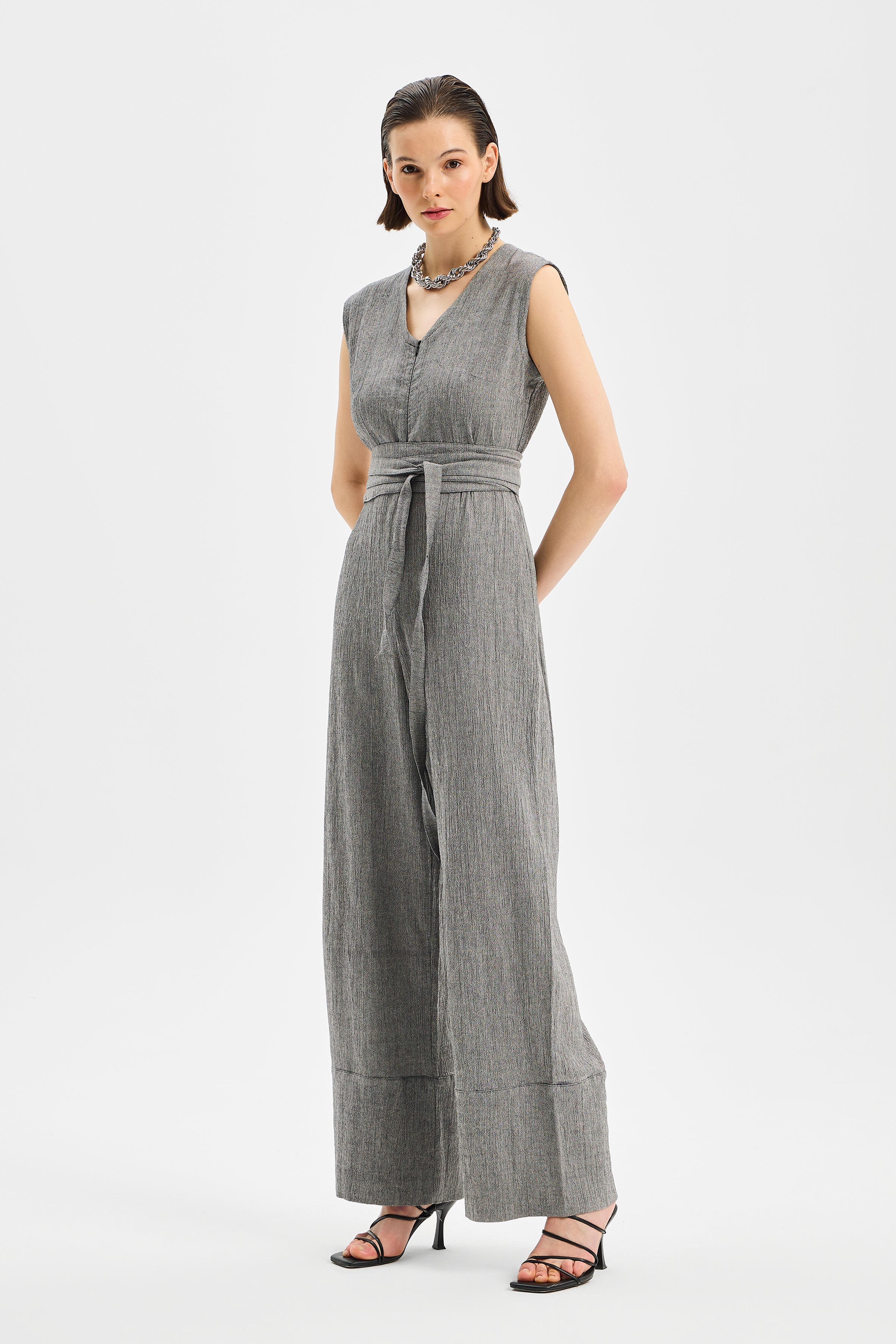 Avena Kadın Tulum Antrasit Siyah