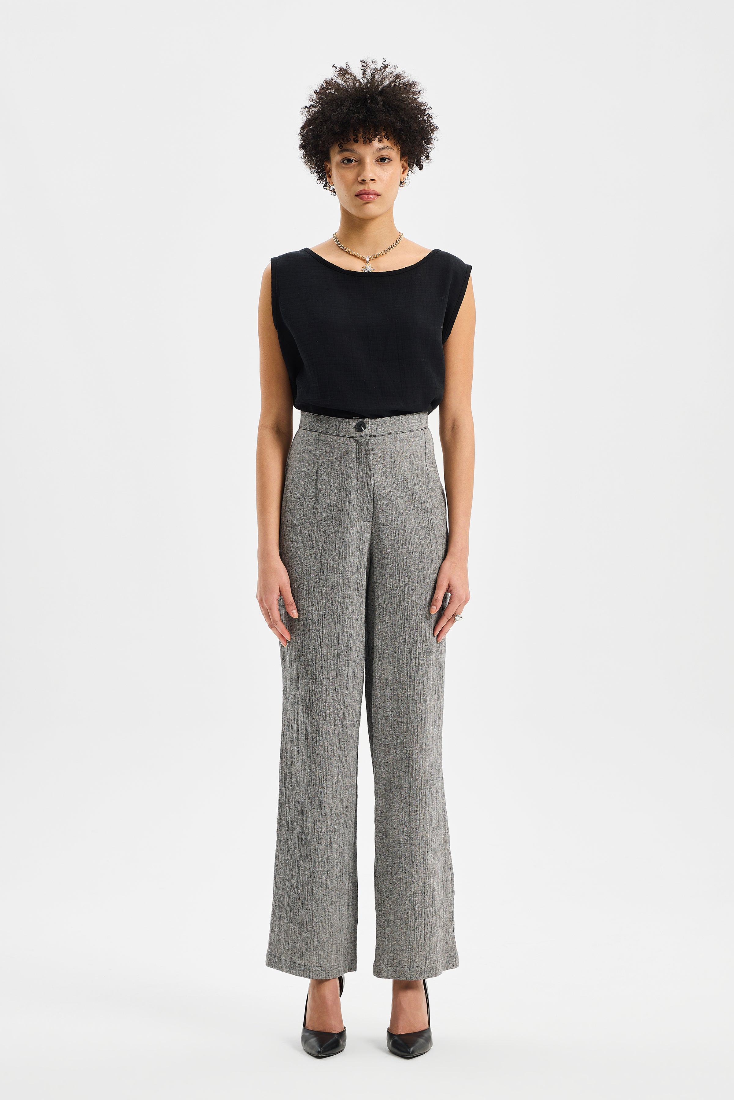 Balance Kadın Düz Kesim Pantolon Antrasit Siyah