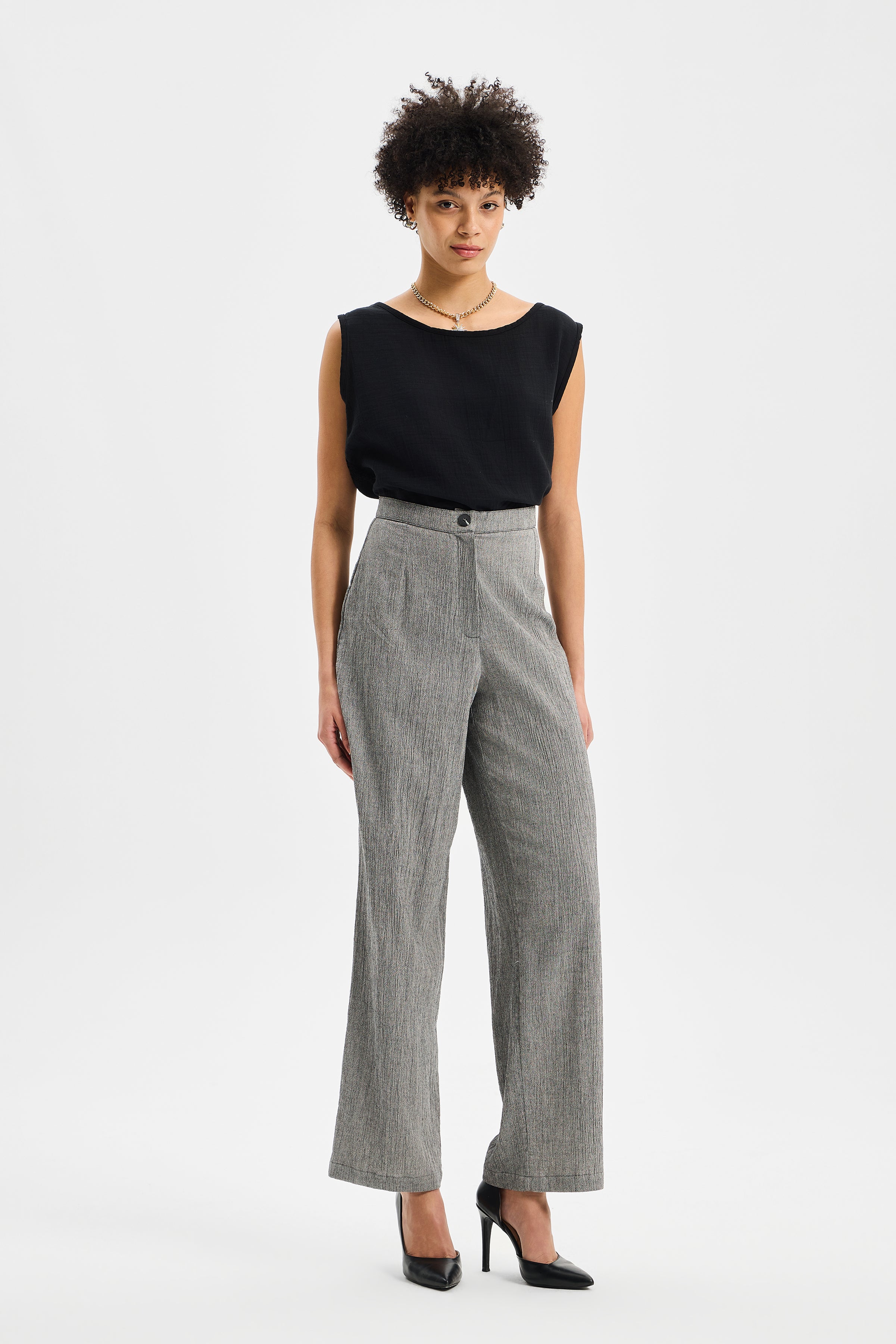 Balance Kadın Düz Kesim Pantolon Antrasit Siyah