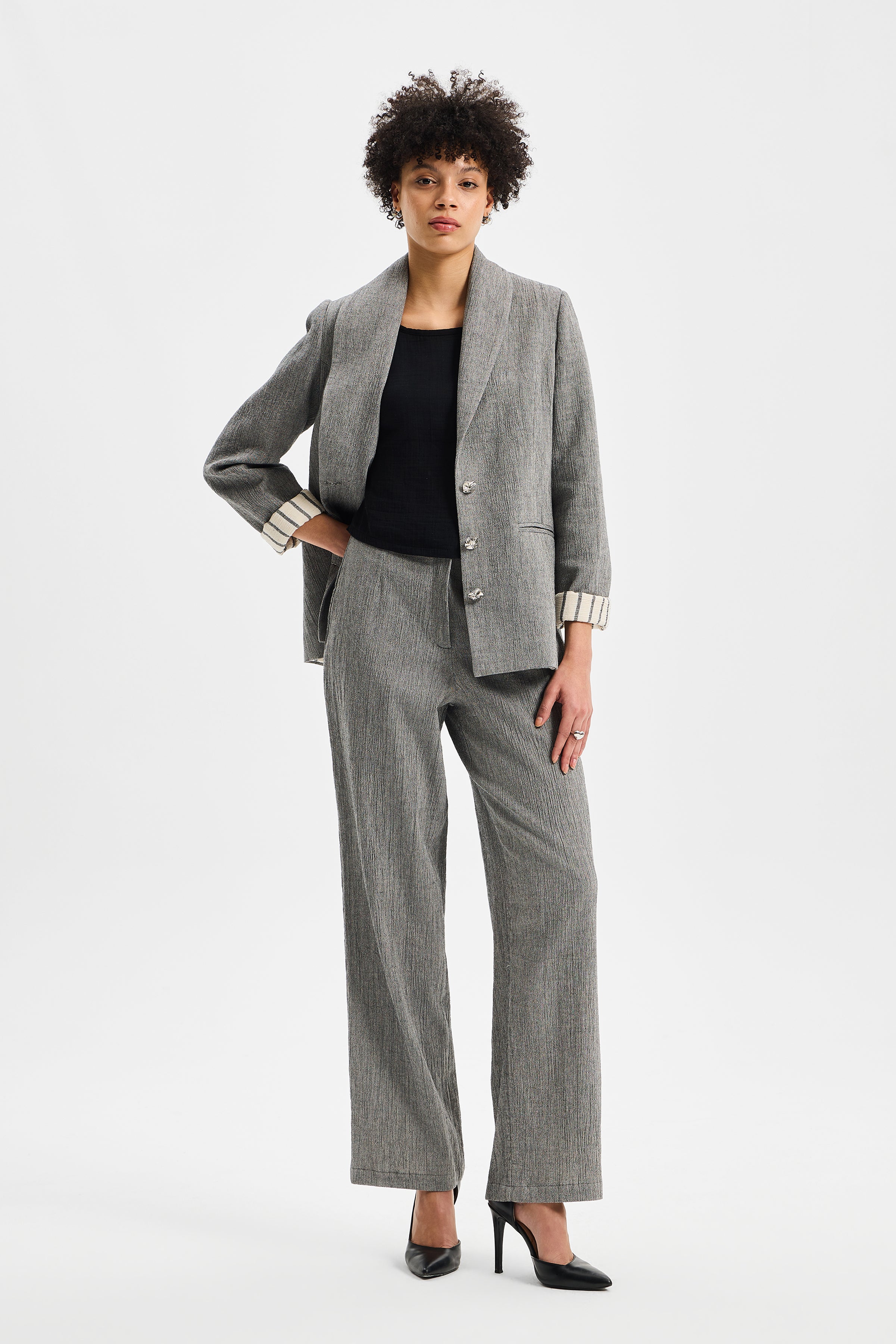 Balance Women’s Straight-Cut Trousers Anthracite Black