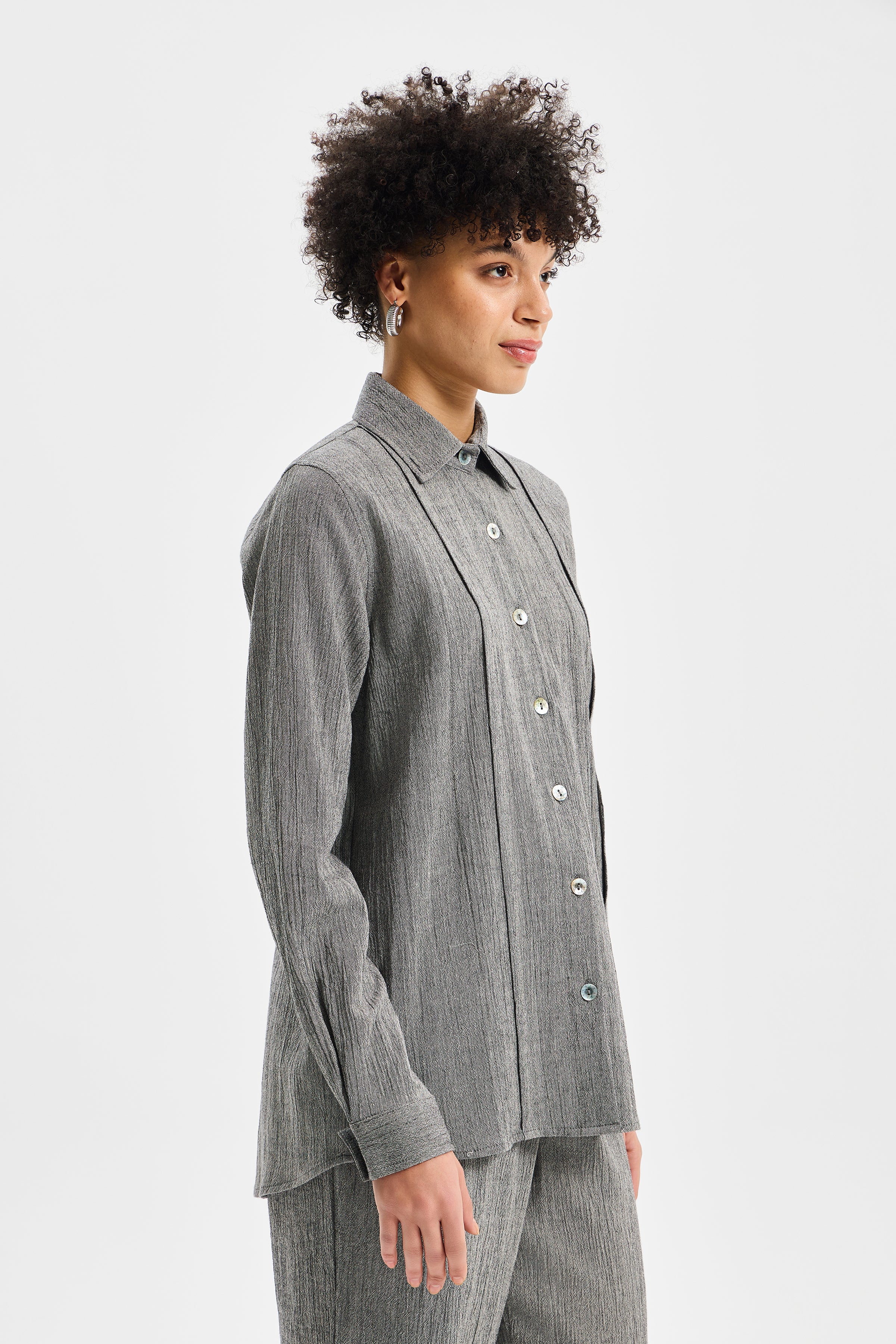 Spine Women’s Sport Stitching Shirt Anthracite Black