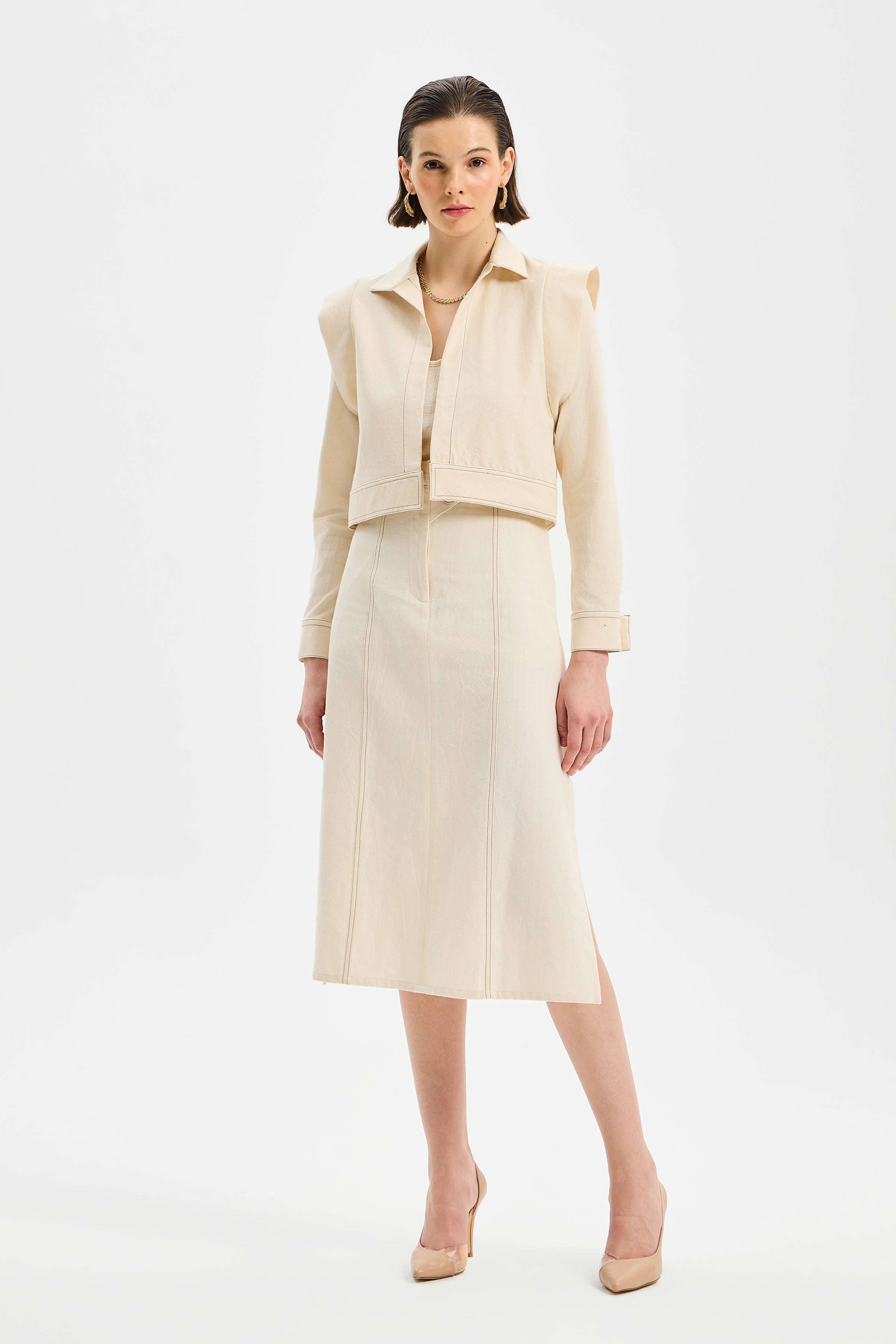 Frame Kadın Kısa Ceket Taş Rengi