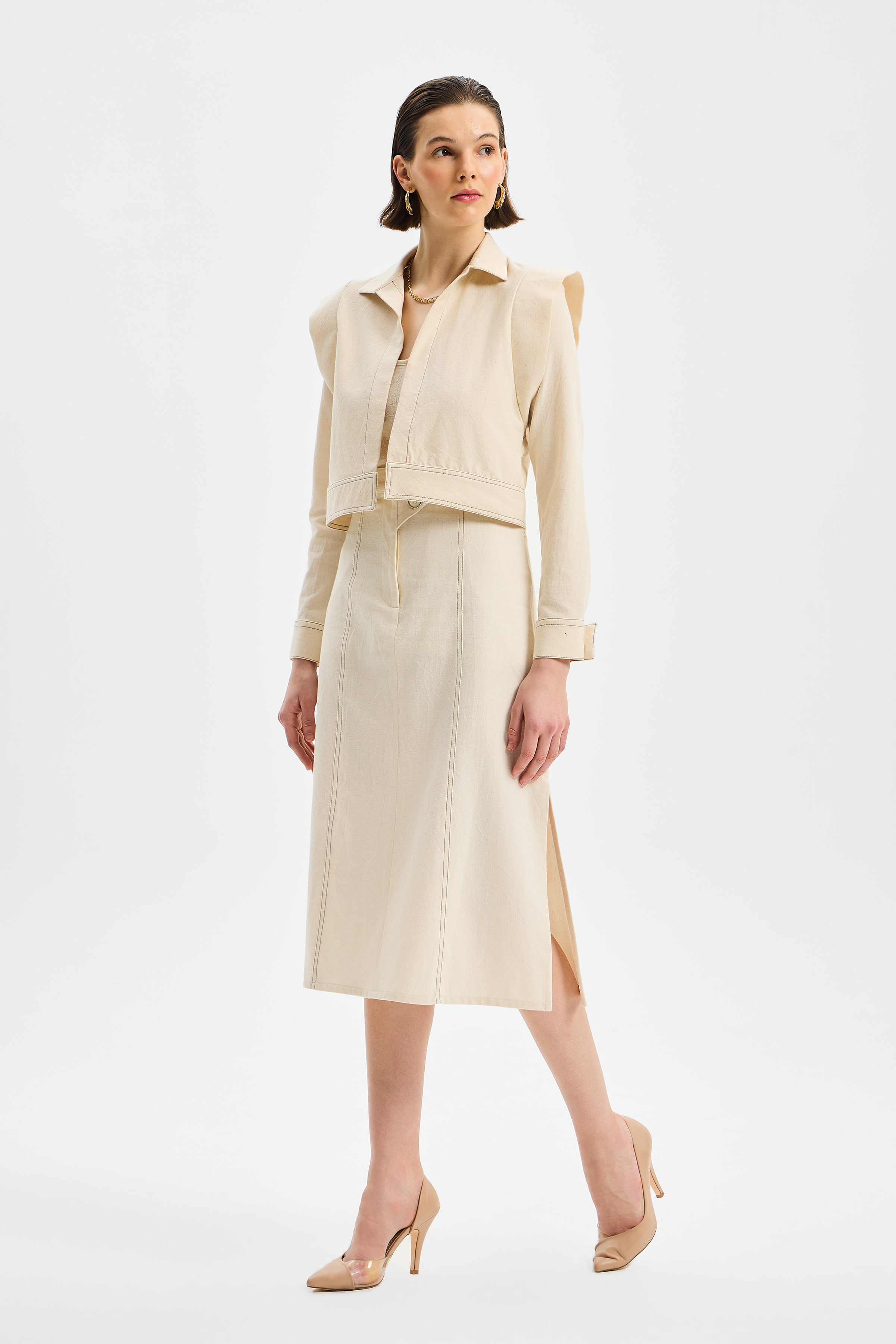 Frame Kadın Kısa Ceket Taş Rengi