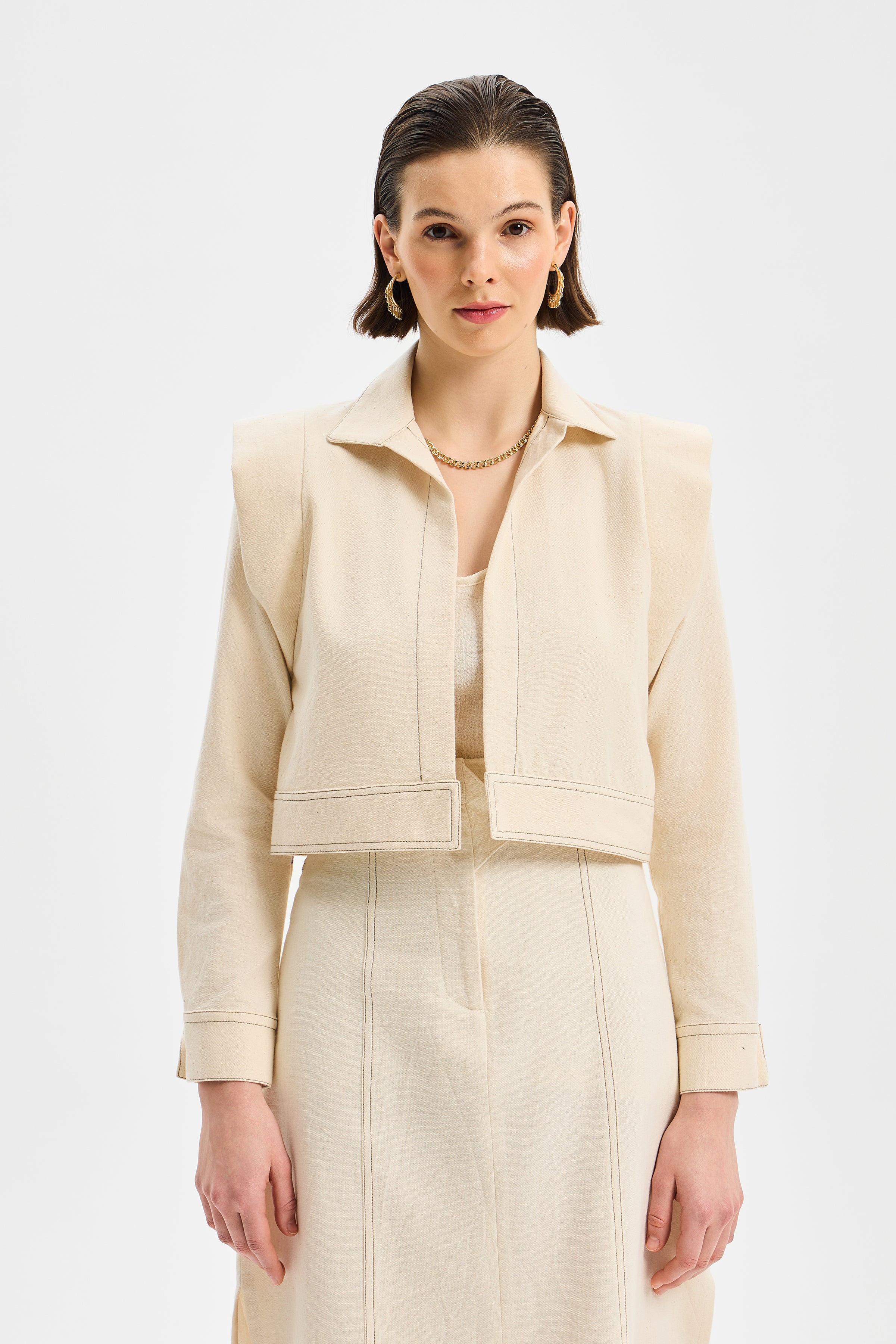 Frame Kadın Kısa Ceket Taş Rengi