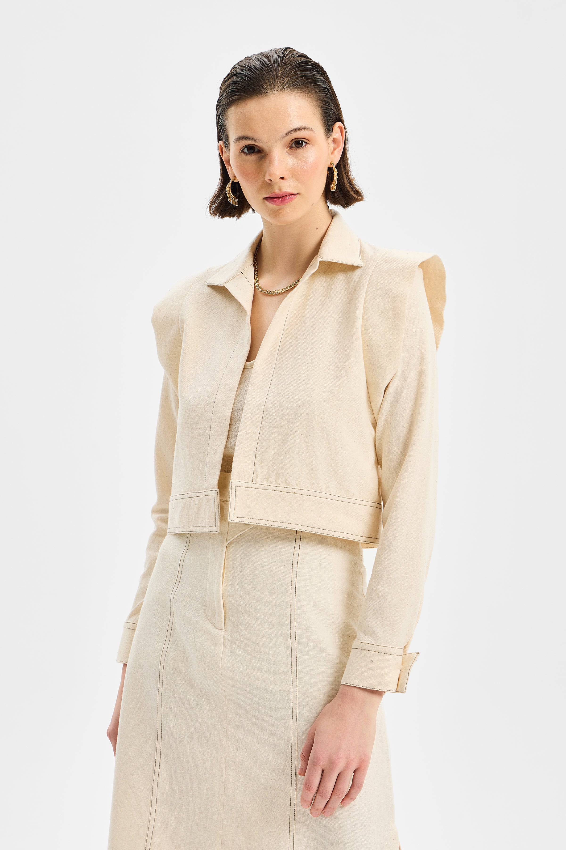 Frame Kadın Kısa Ceket Taş Rengi