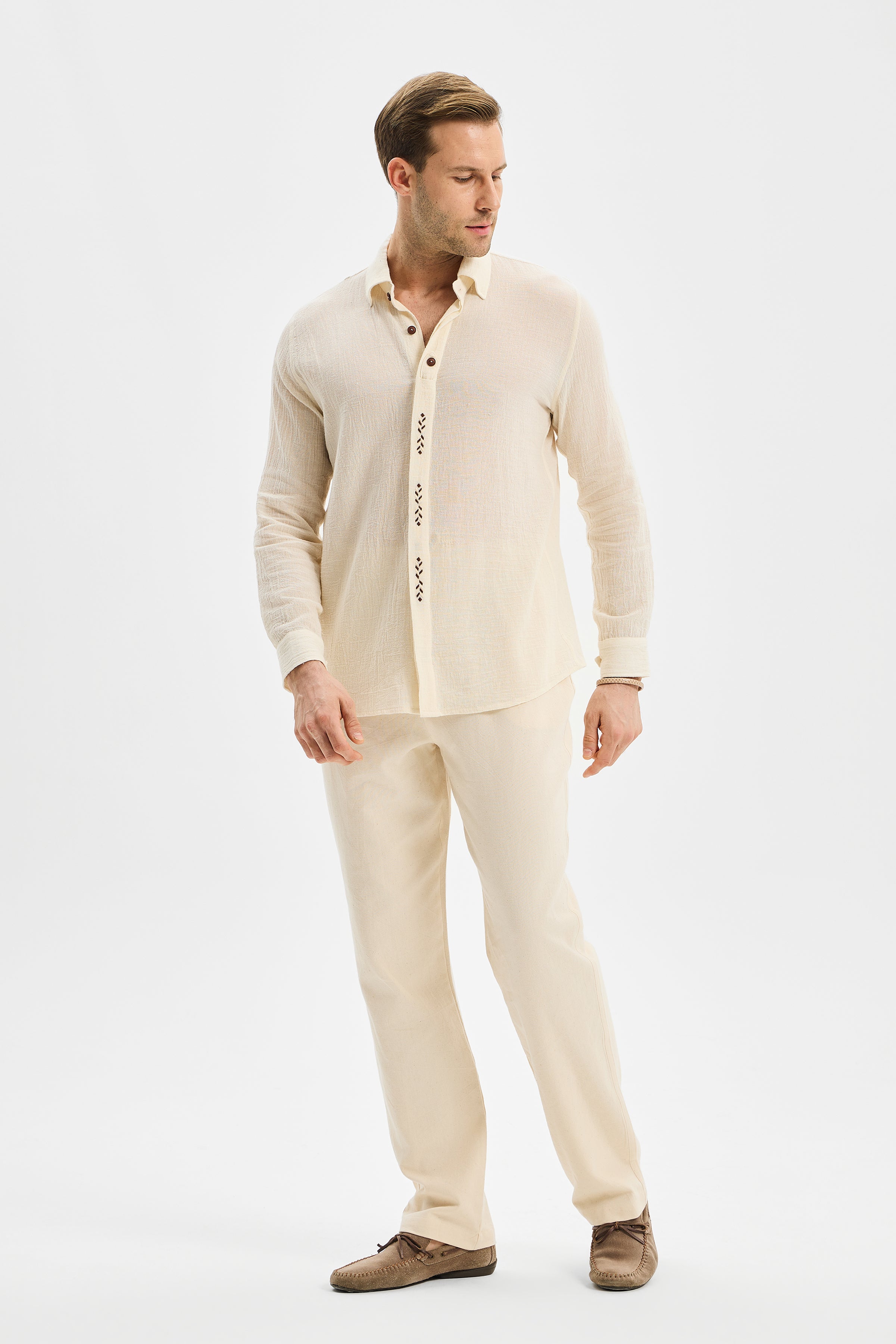 Anchor Klasik Erkek Pantolon Ekru