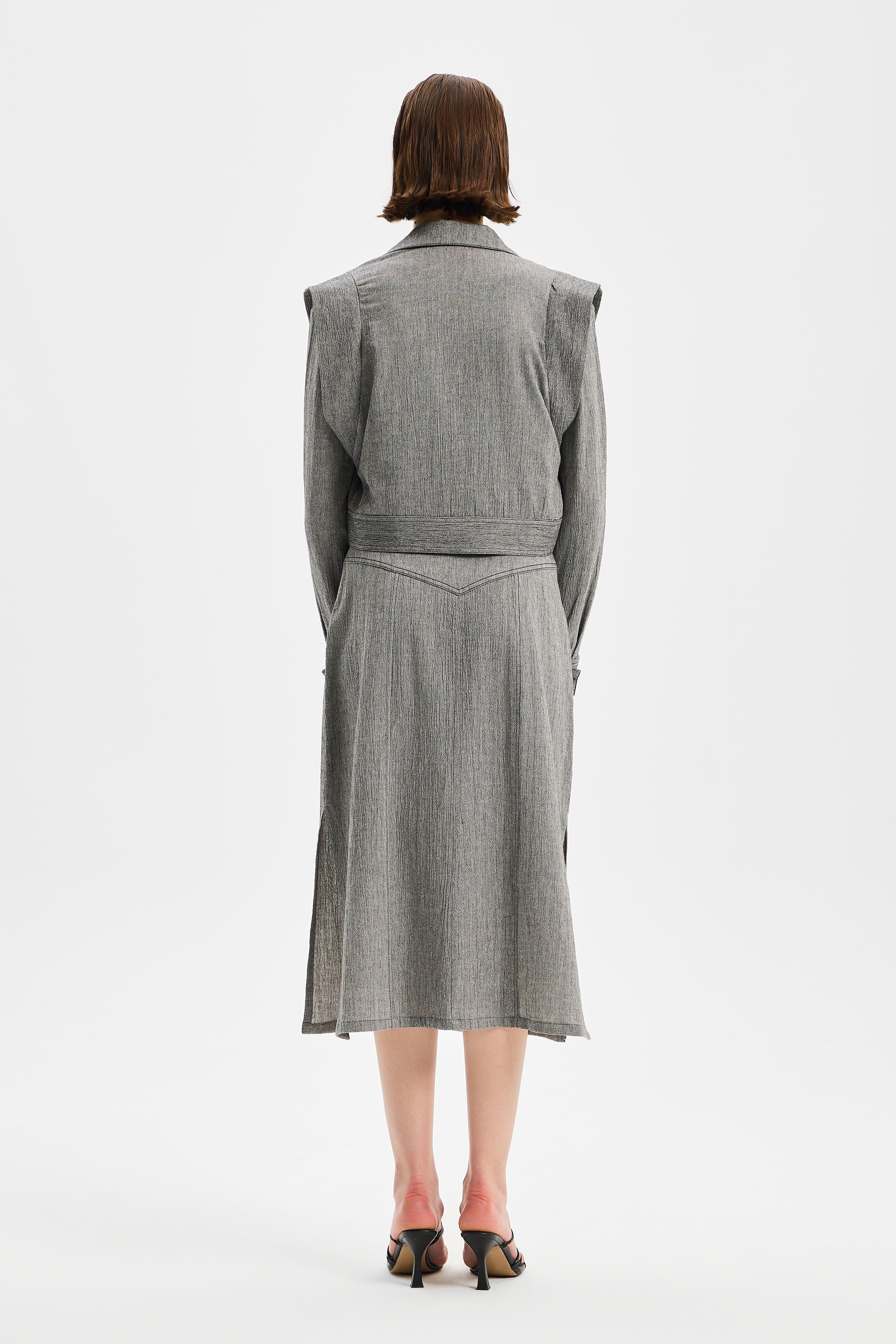 Frame Kadın Kısa Ceket Antrasit Siyah