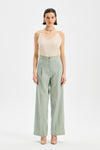 Pivot Women's Classic Pleated Trousers Mint Green