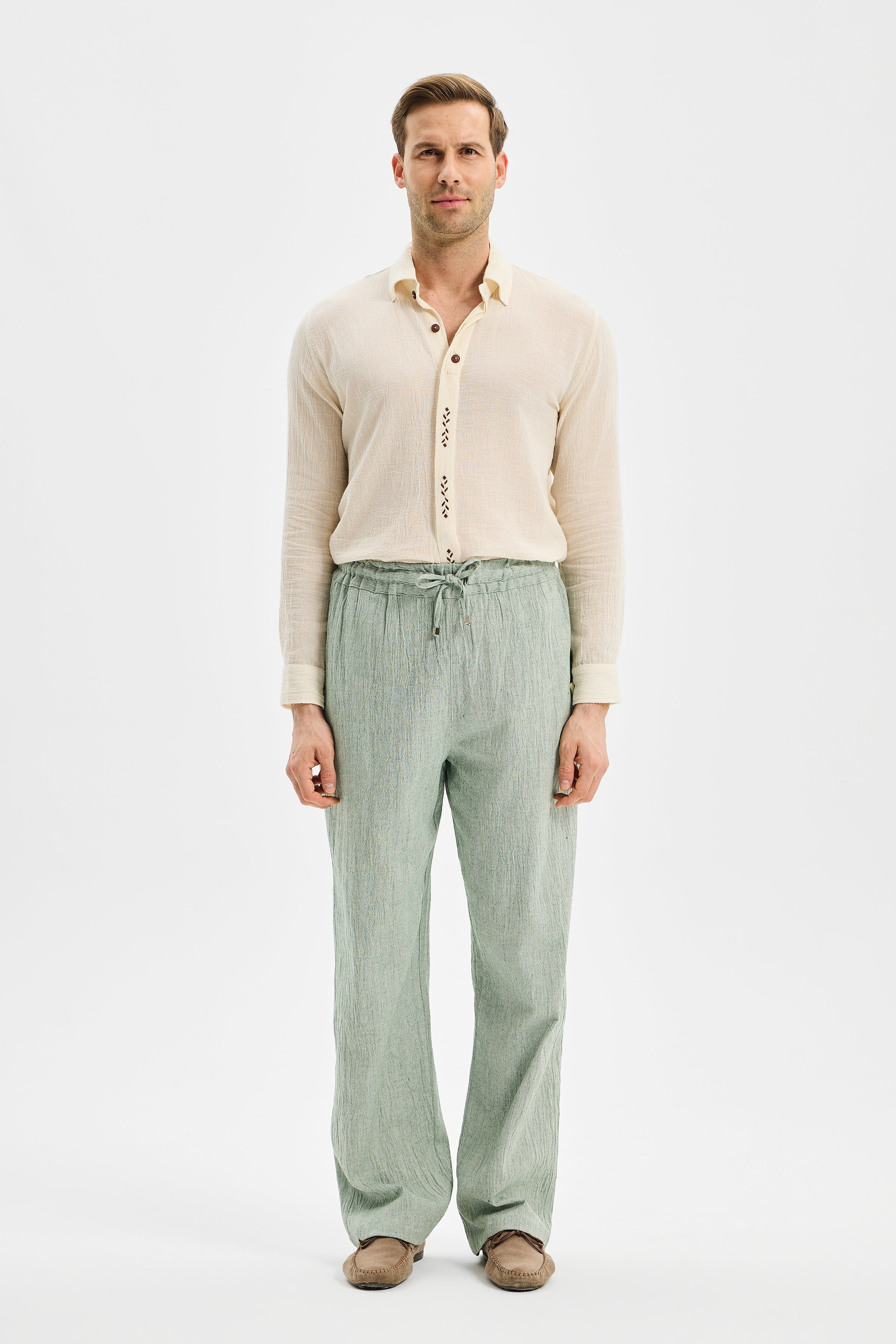 Current Bol Paça Pantolon Mint Yeşili